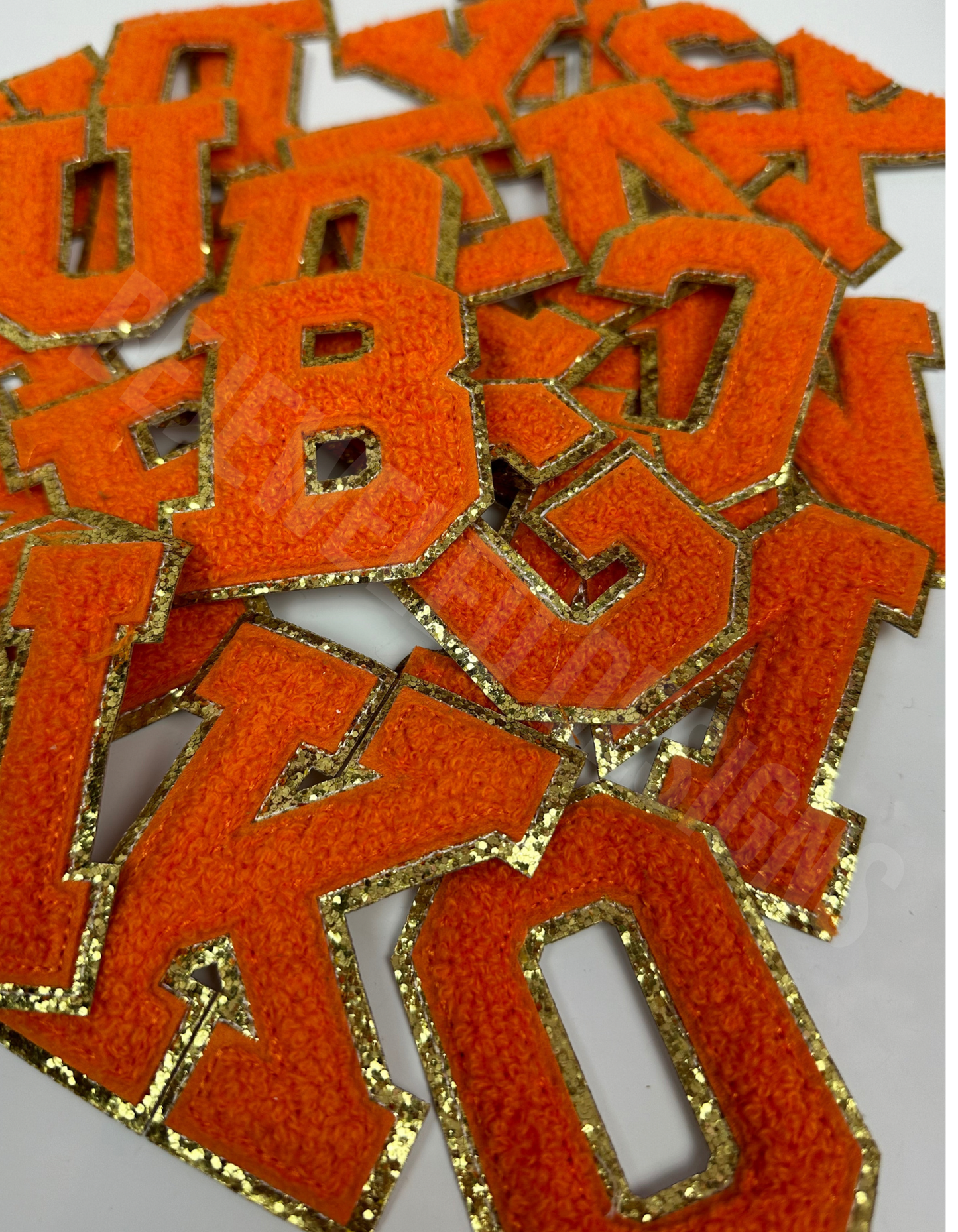 Chenille Letter Patches - Orange