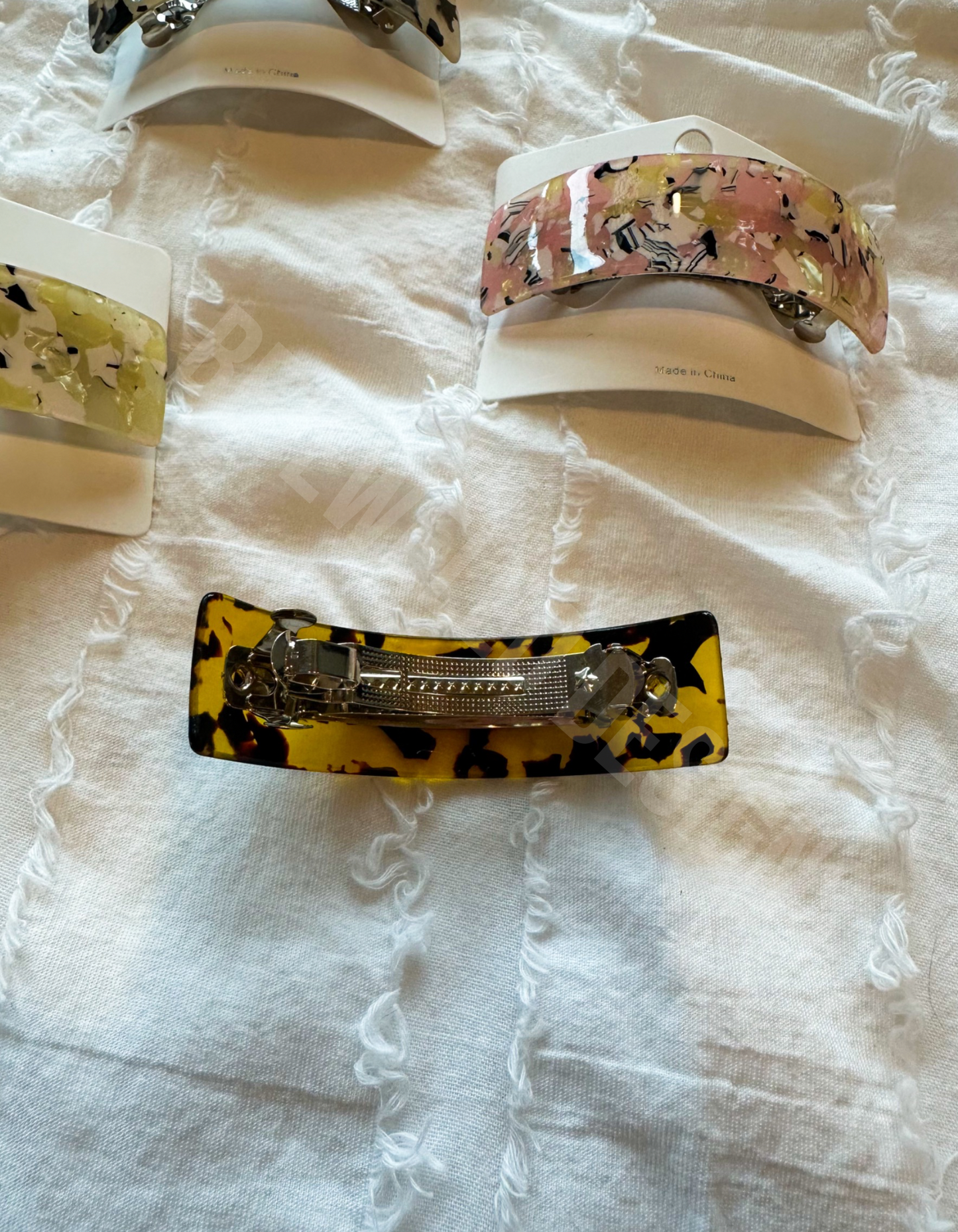 Bent Rectangle Acetate Barette