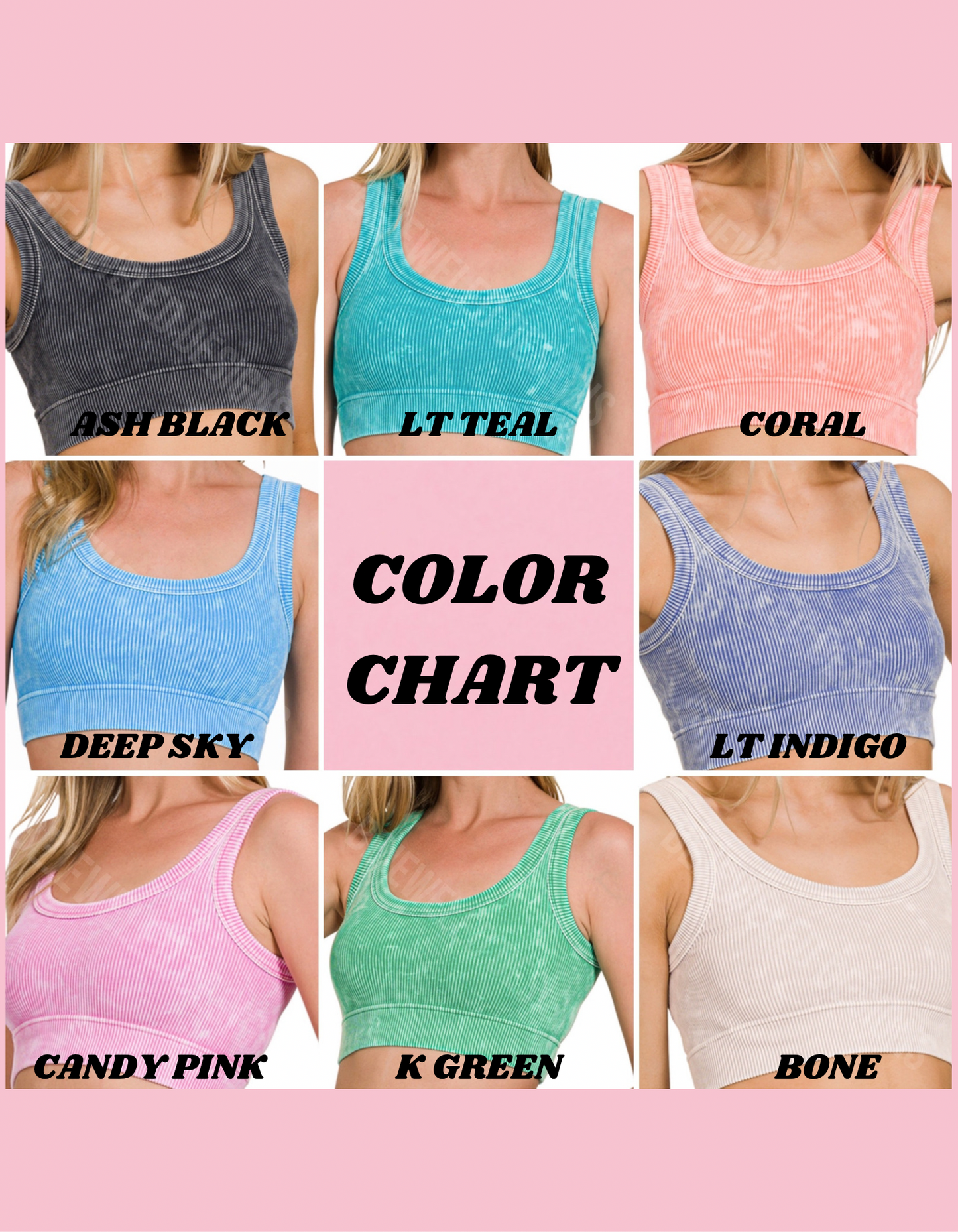 Washed Ribbed Scoop Neck Cropped Tank