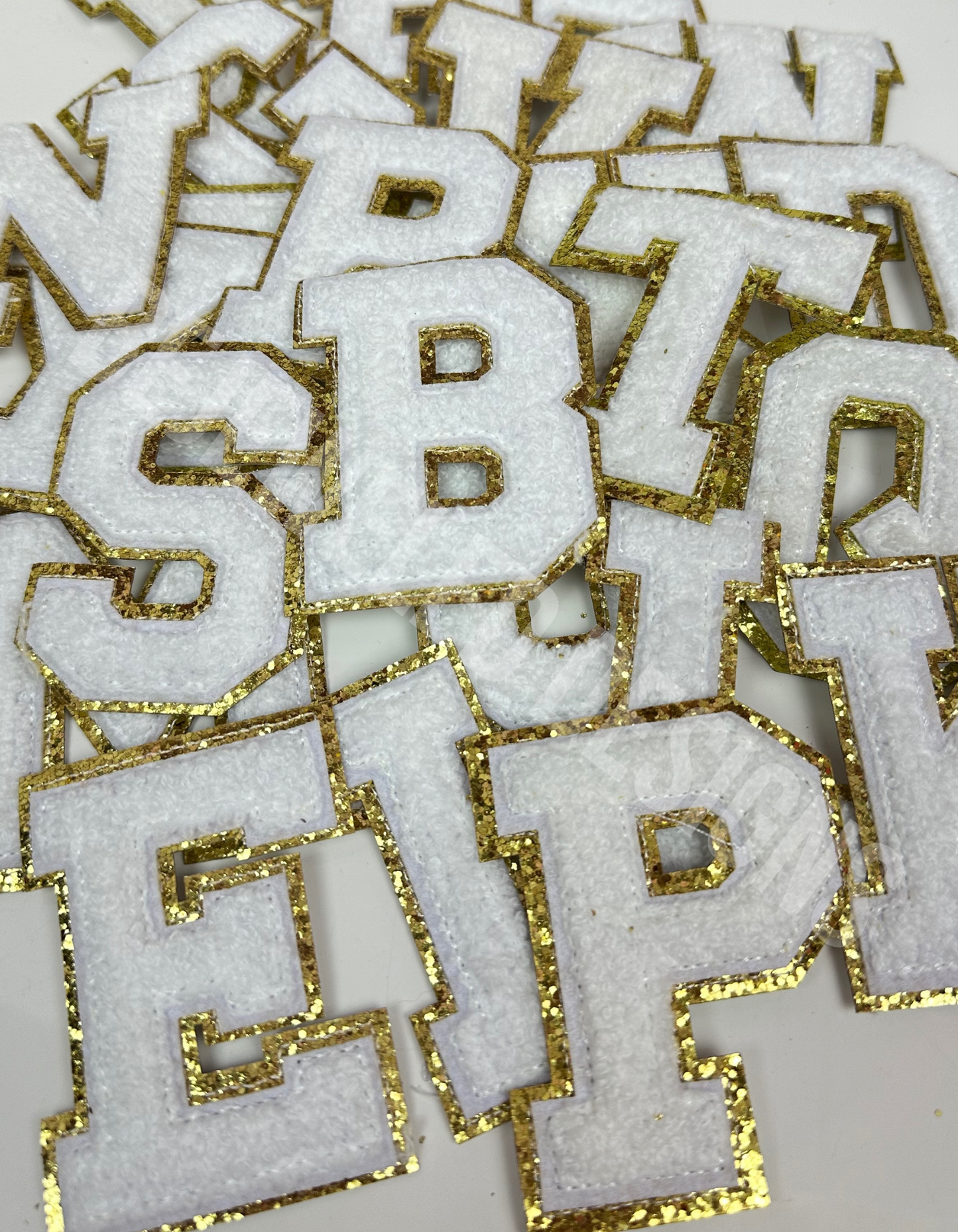 Chenille Letter Patches - White