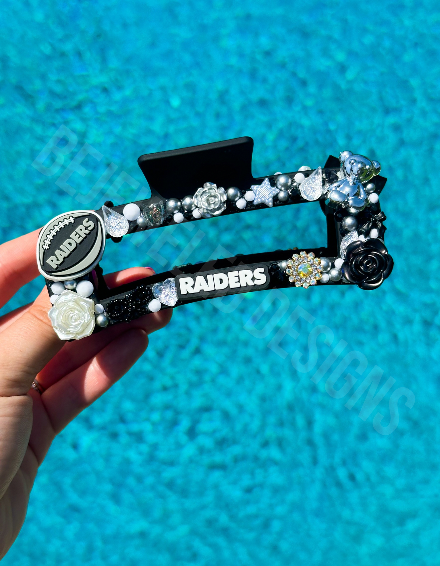 Rhinestoned Football Hair Claw