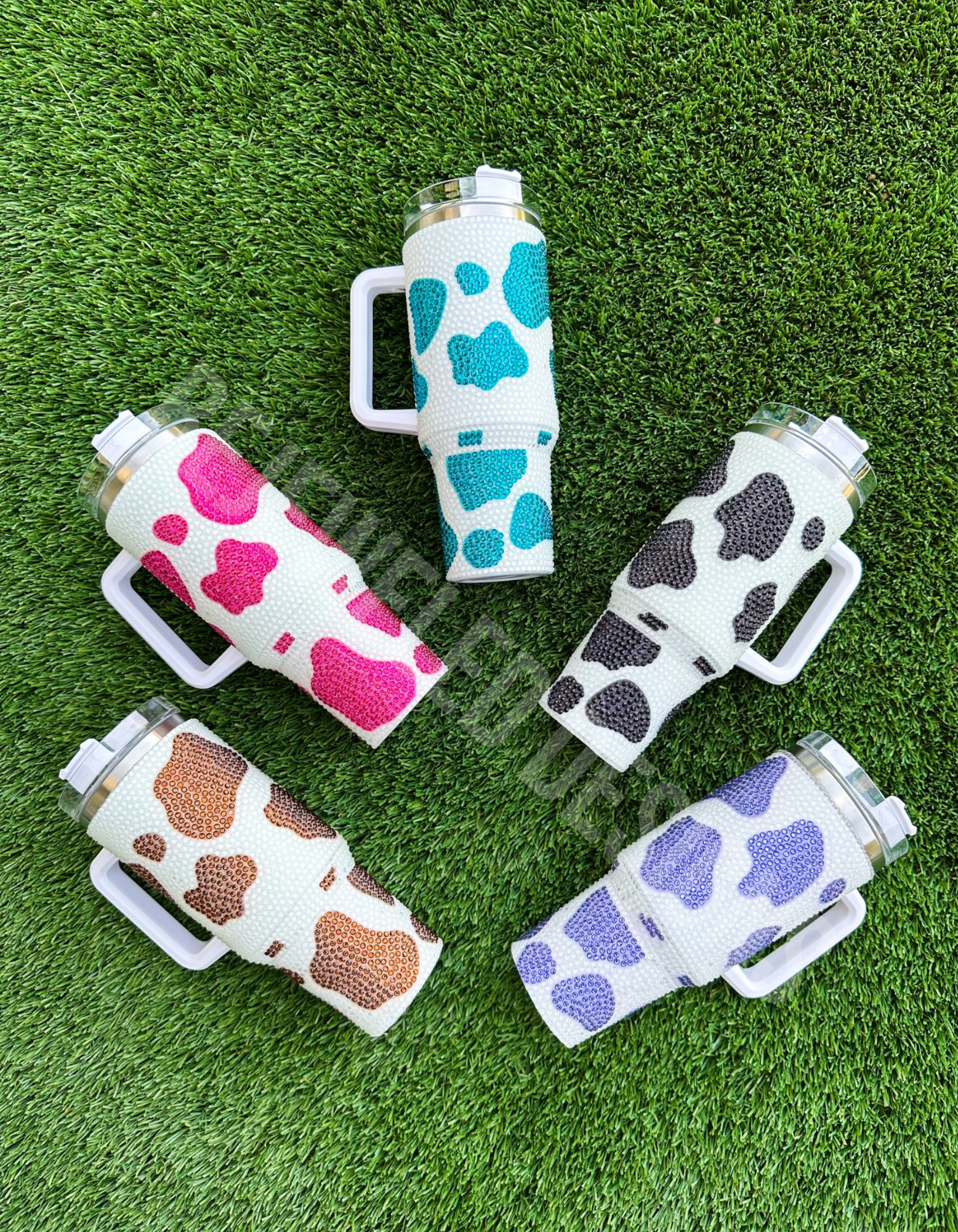 Tumbler boot, Glaxaxy, cow print, transparent