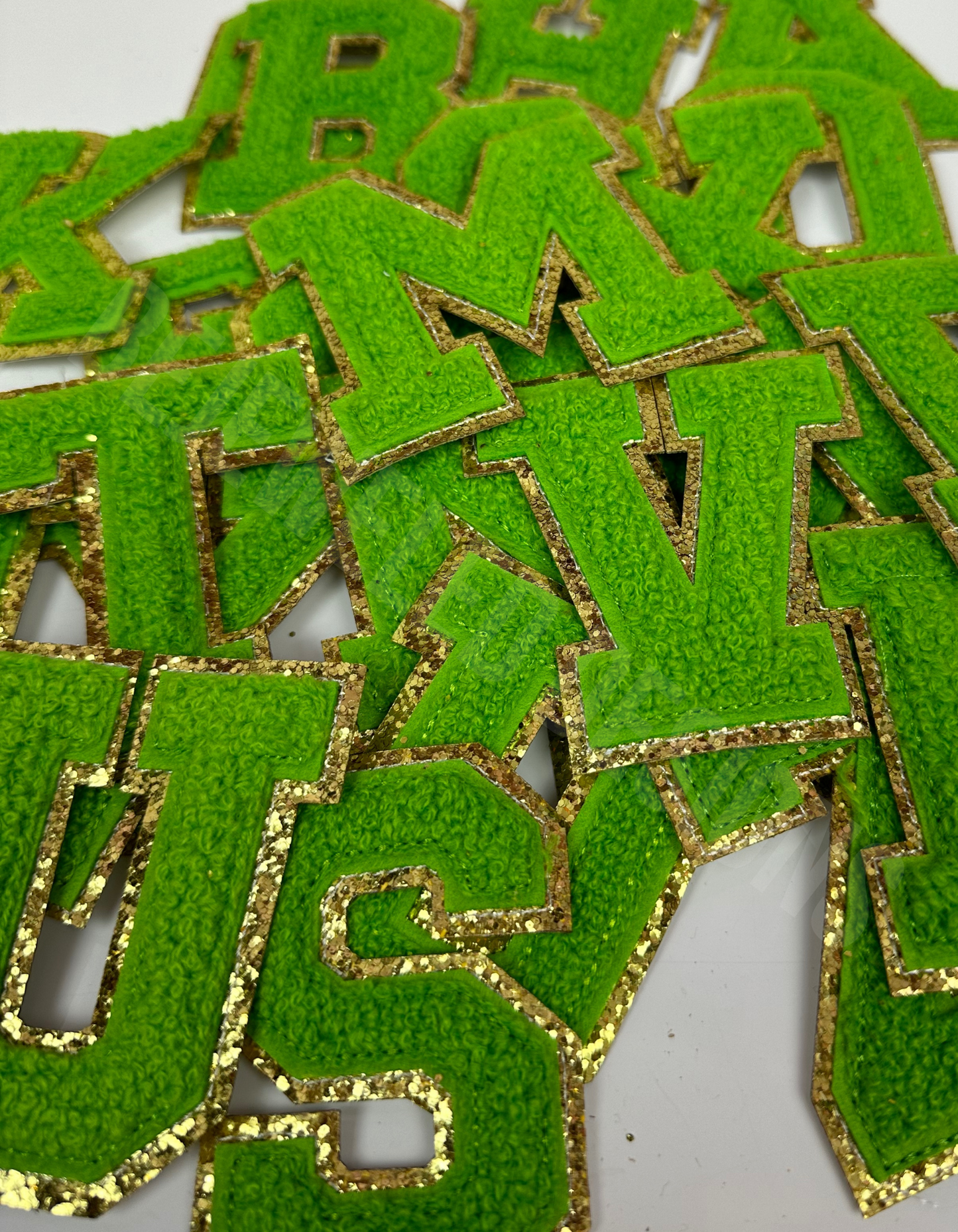 Chenille Letter Patches - Green