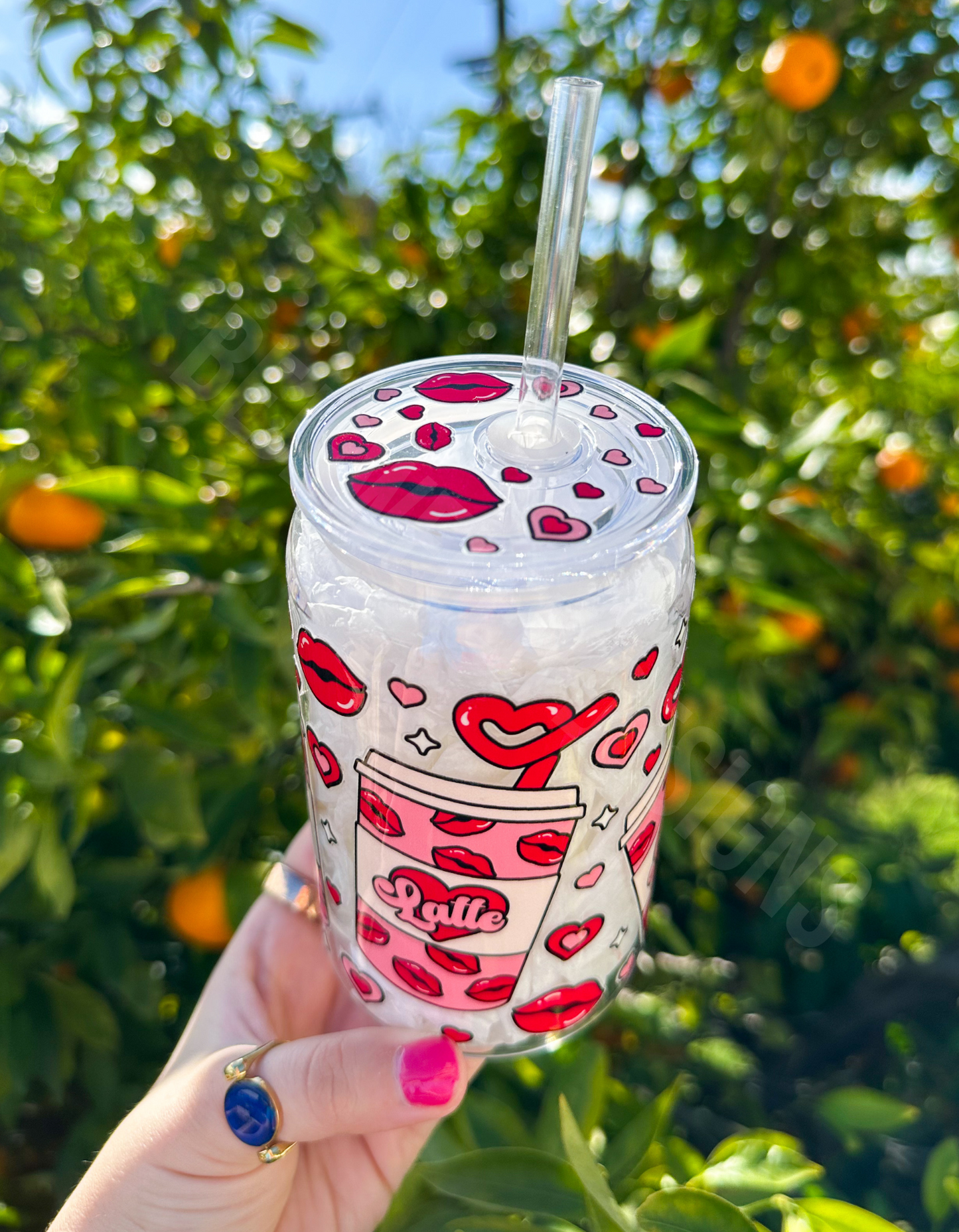 Latte Heart Acrylic Beer Can