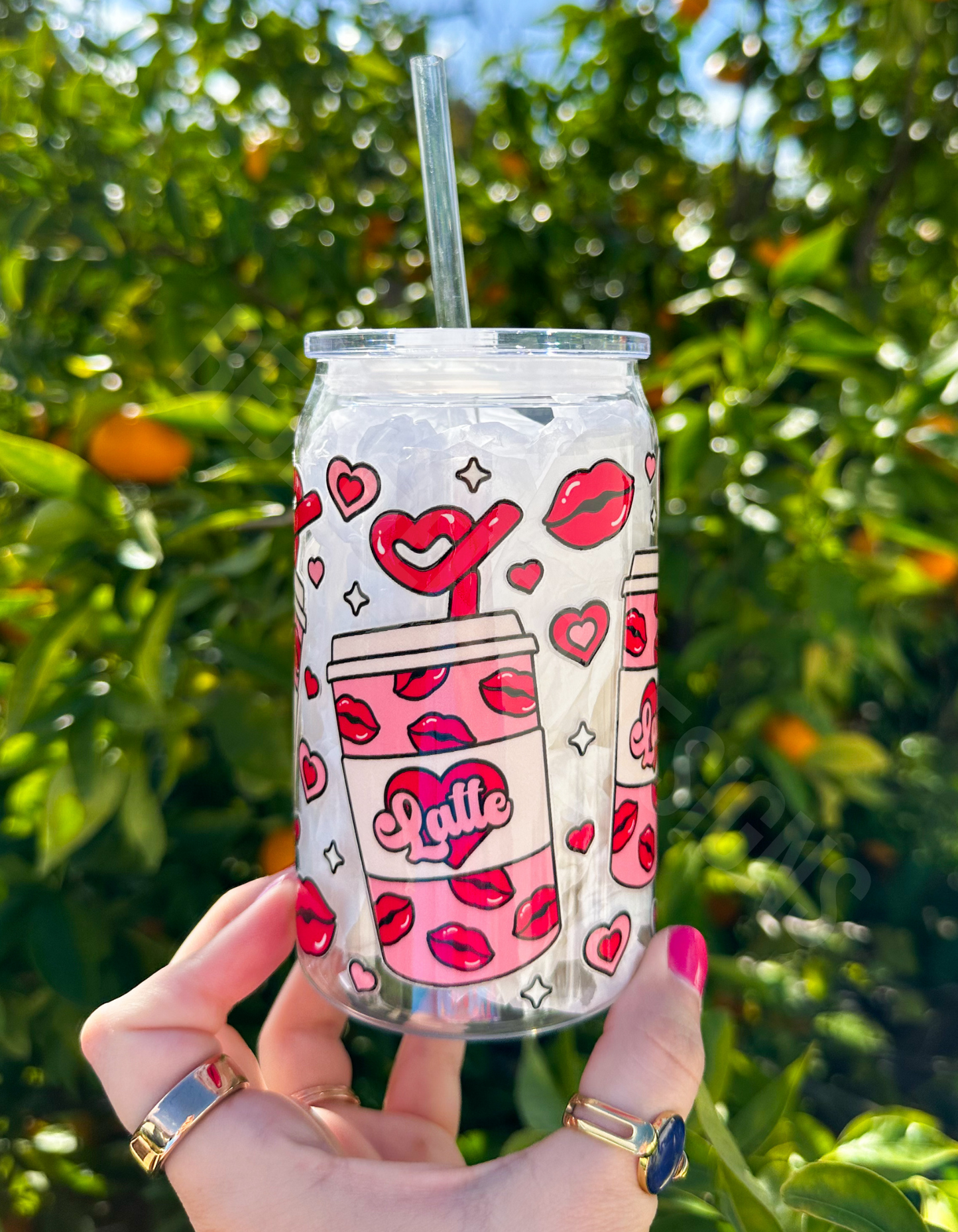 Latte Heart Acrylic Beer Can
