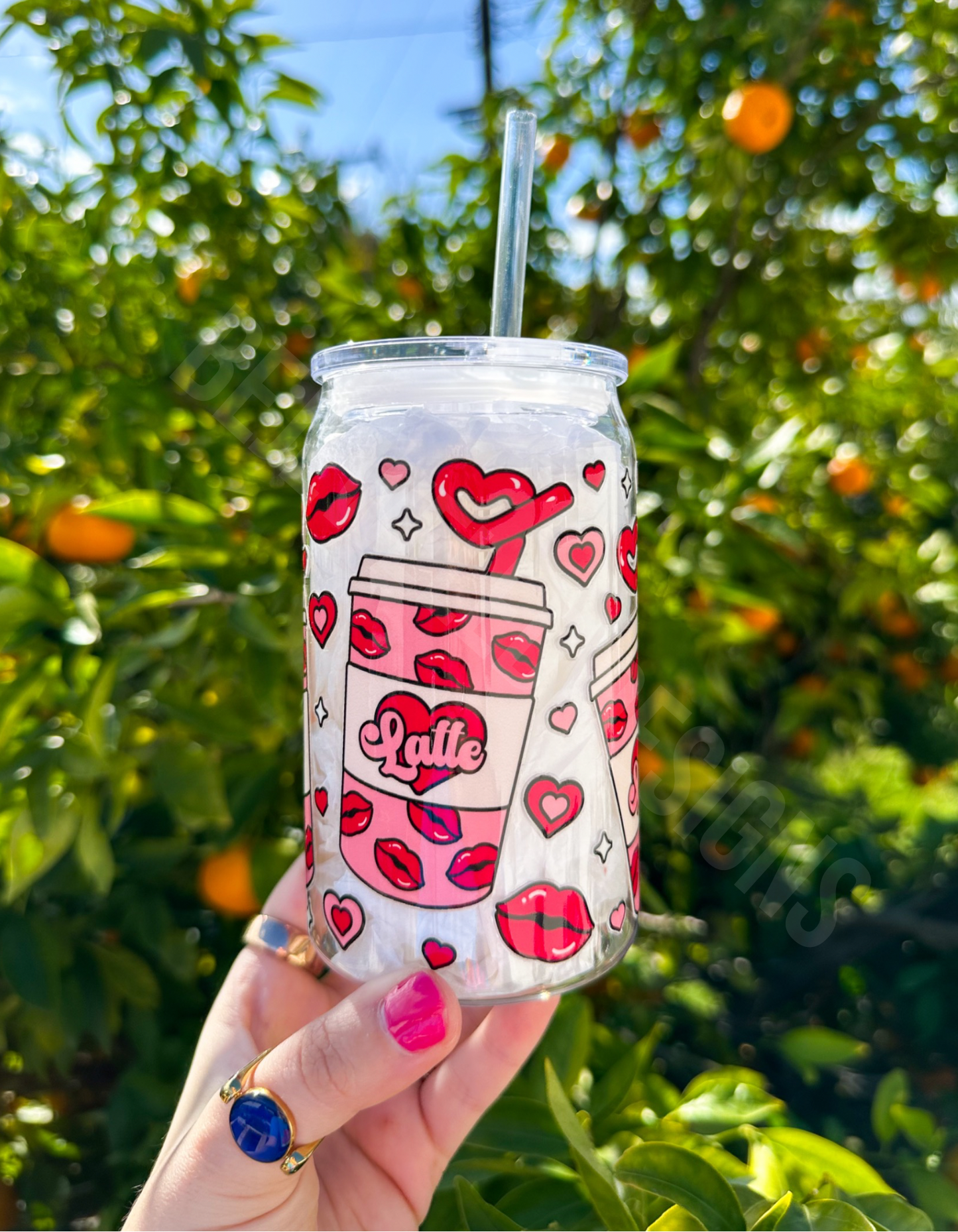Latte Heart Acrylic Beer Can