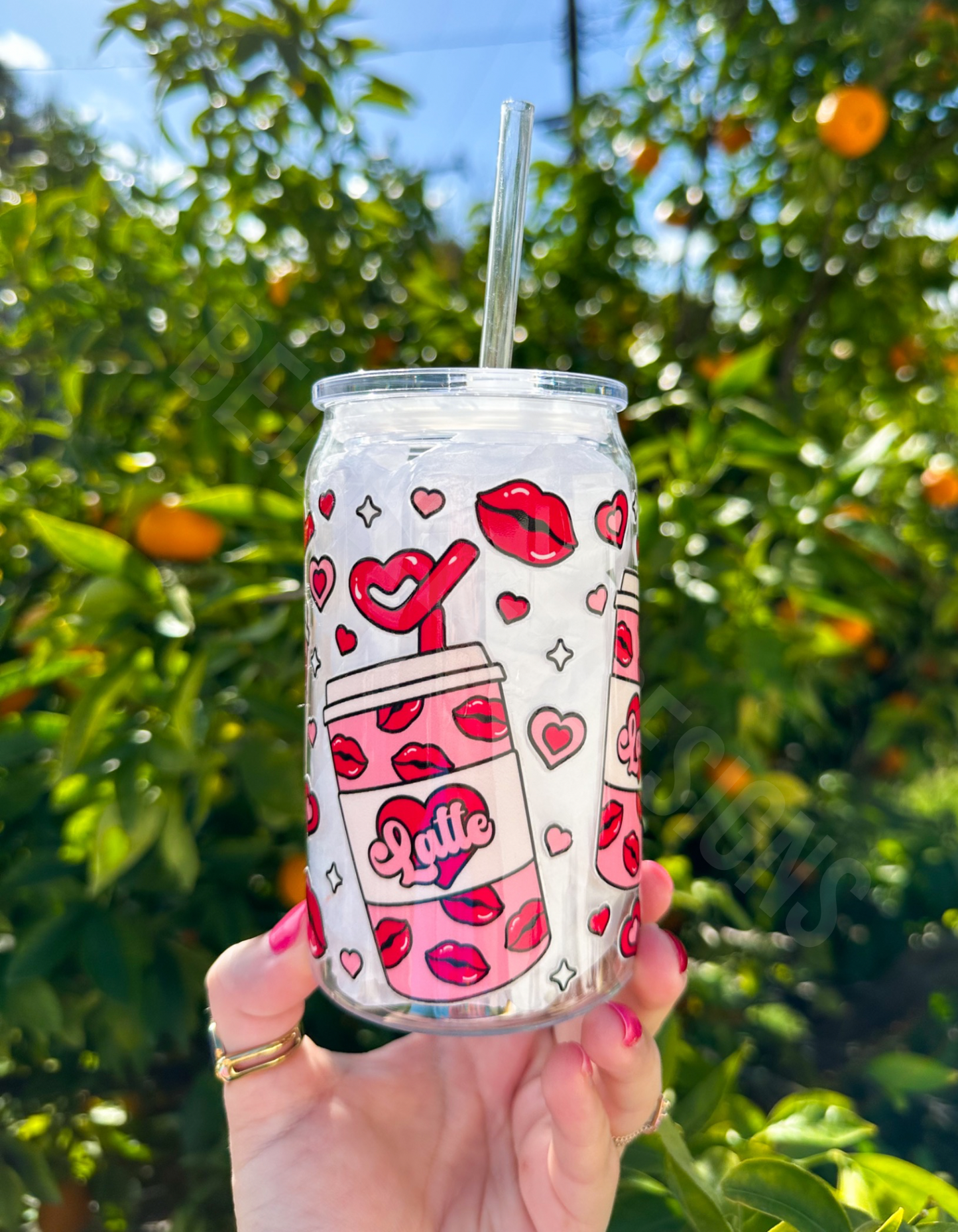 Latte Heart Acrylic Beer Can