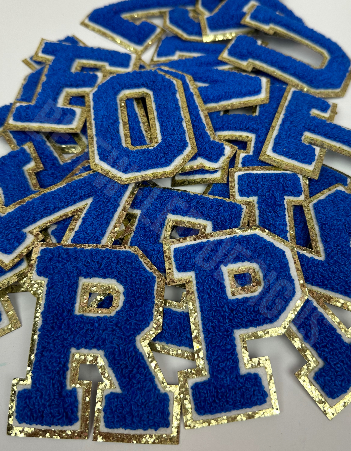 Chenille Letter Patches - Blue