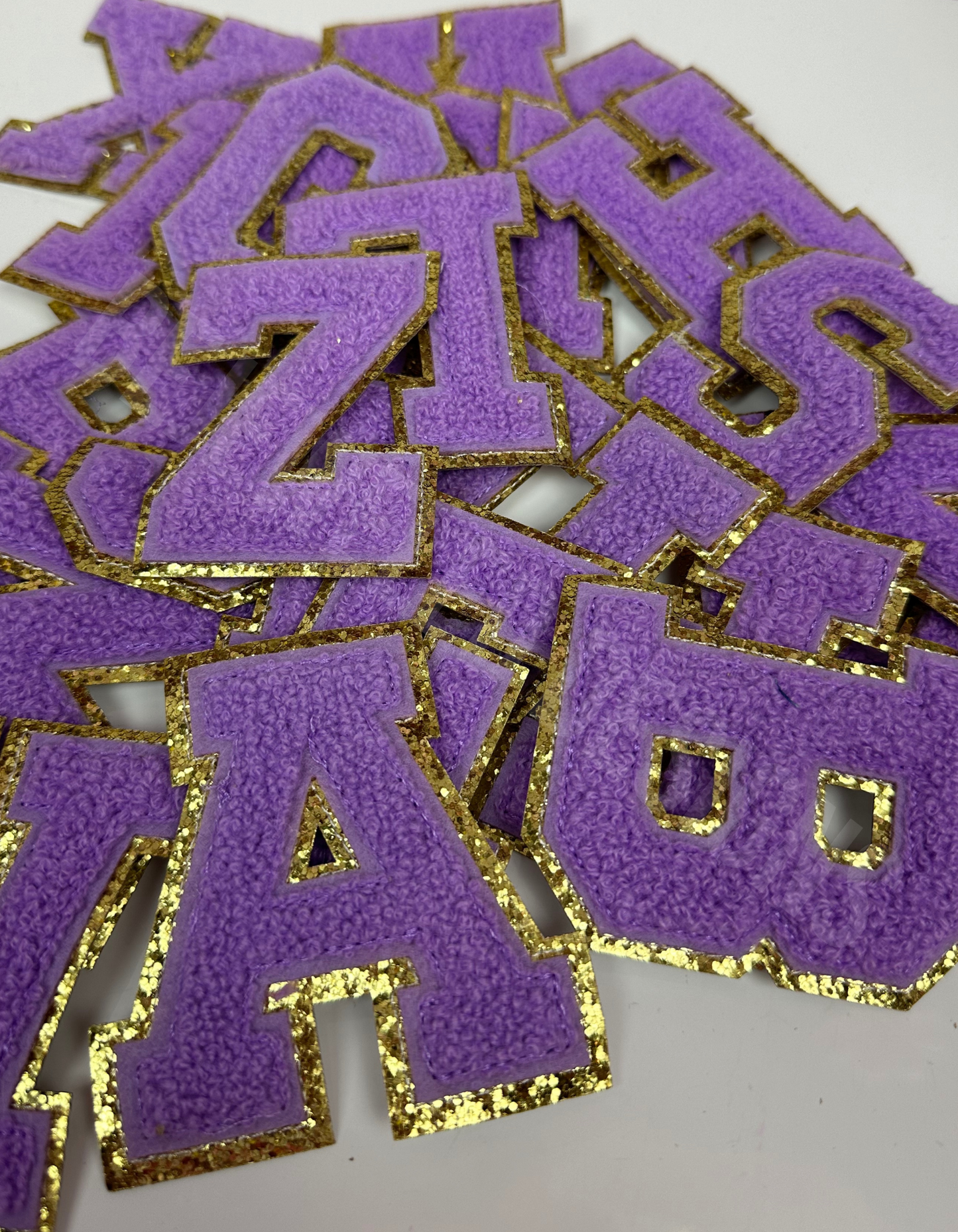 Chenille Letter Patches - Purple