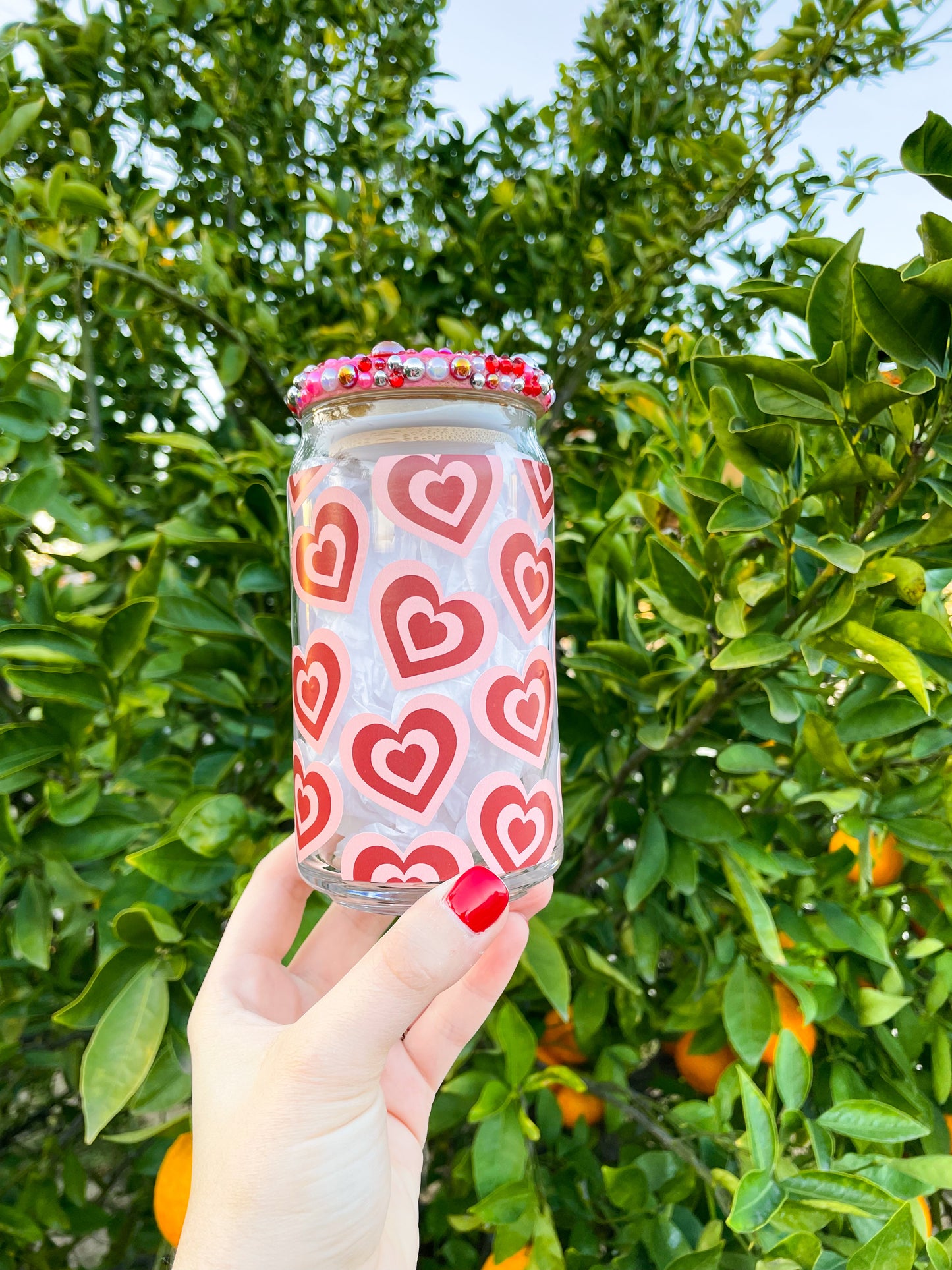 Colorful Hearts Beer Can