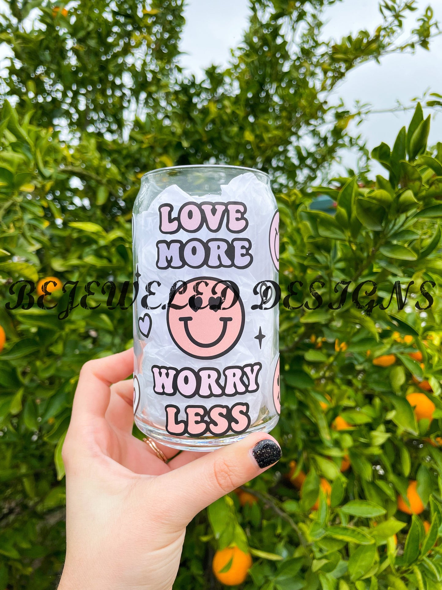 Love More Worry Less Beer Can