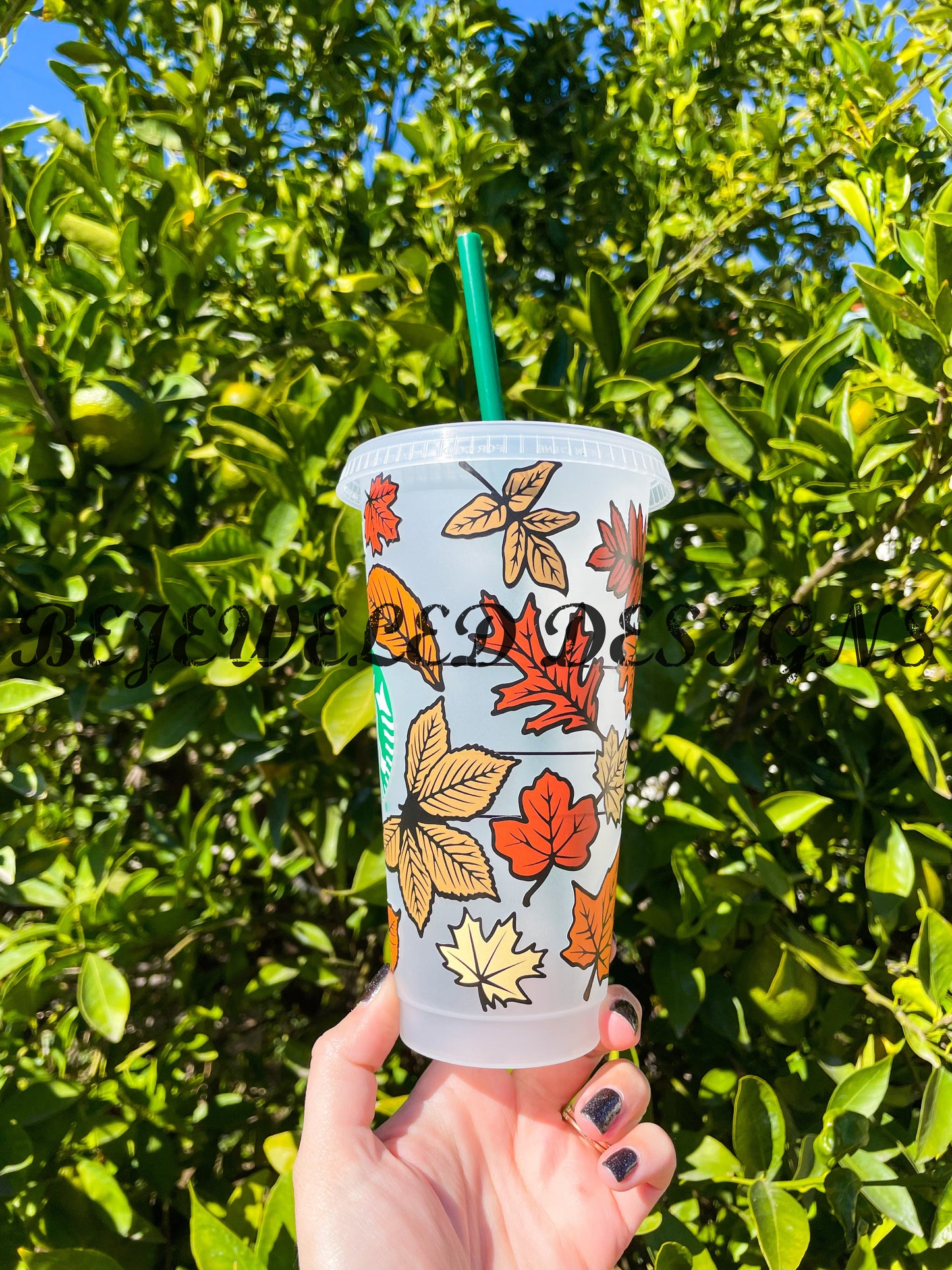 Leaves Starbucks Cup