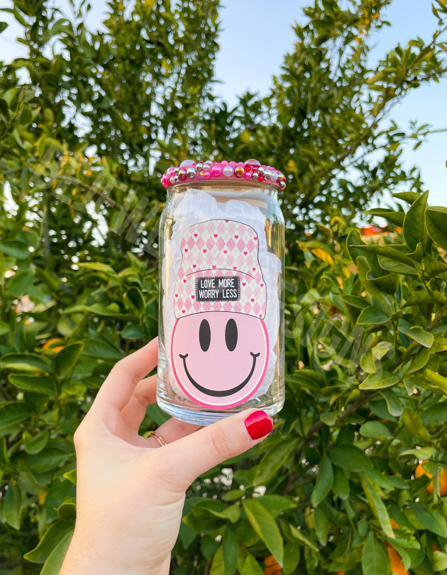 Love More Worry Less Beer Can