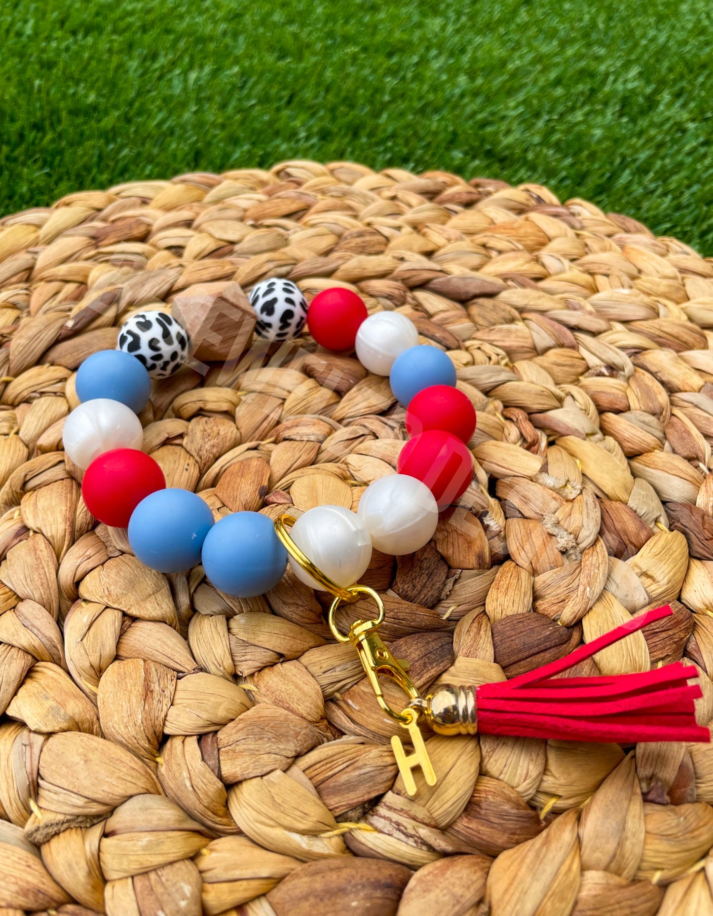 Patriotic Cow Wristlet