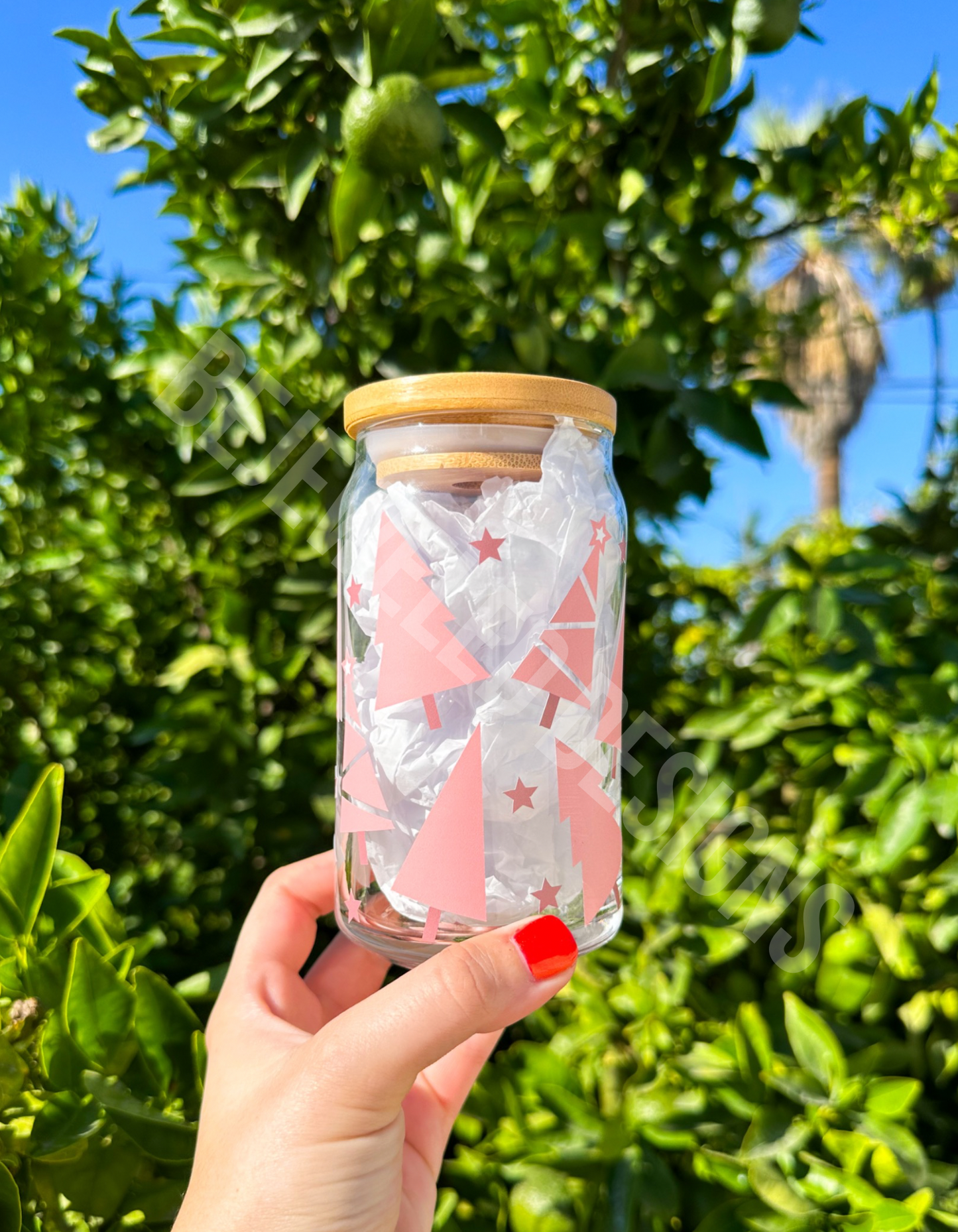 Pink Trees Beer Can