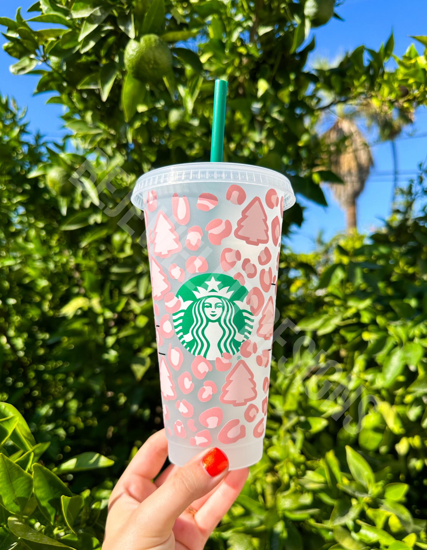 Pink Leopard Christmas Cold Cup