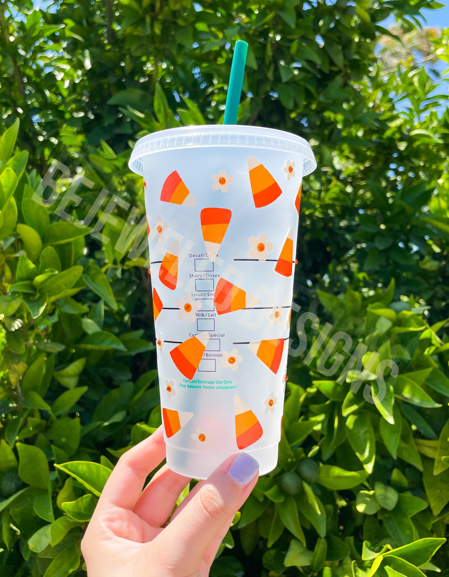 Rhinestone Candy Corn Cold Cup