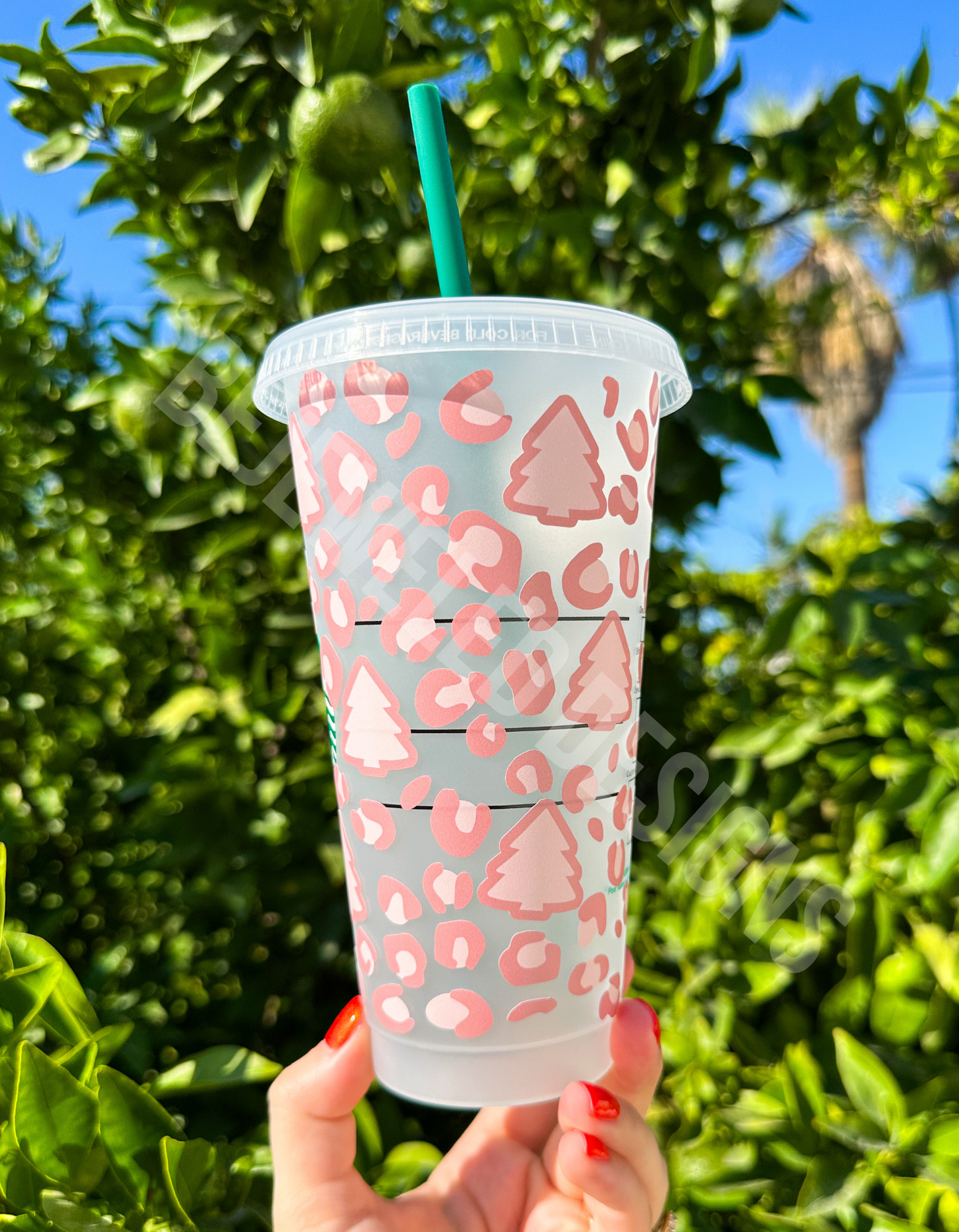 Pink Leopard Christmas Cold Cup