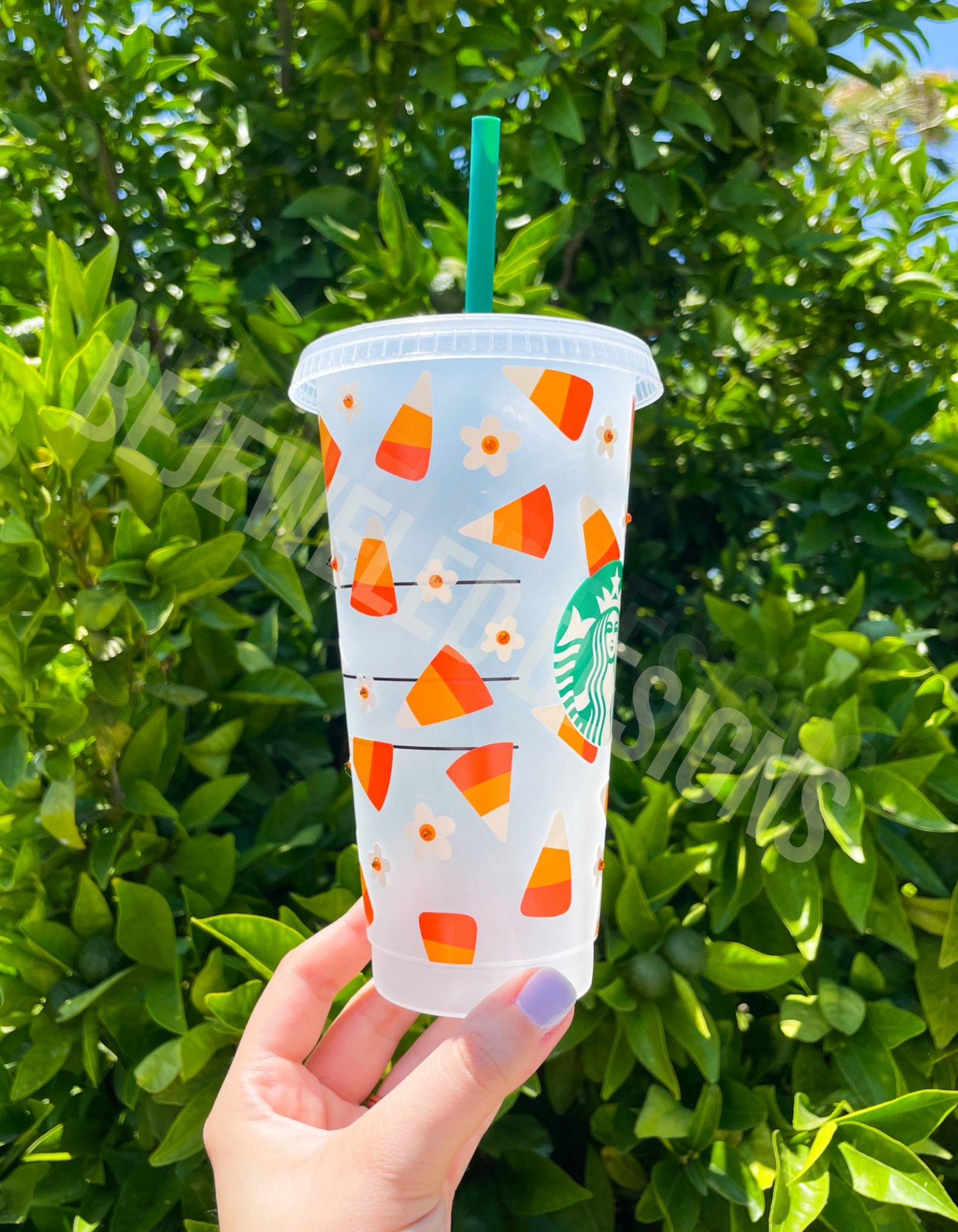 Rhinestone Candy Corn Cold Cup