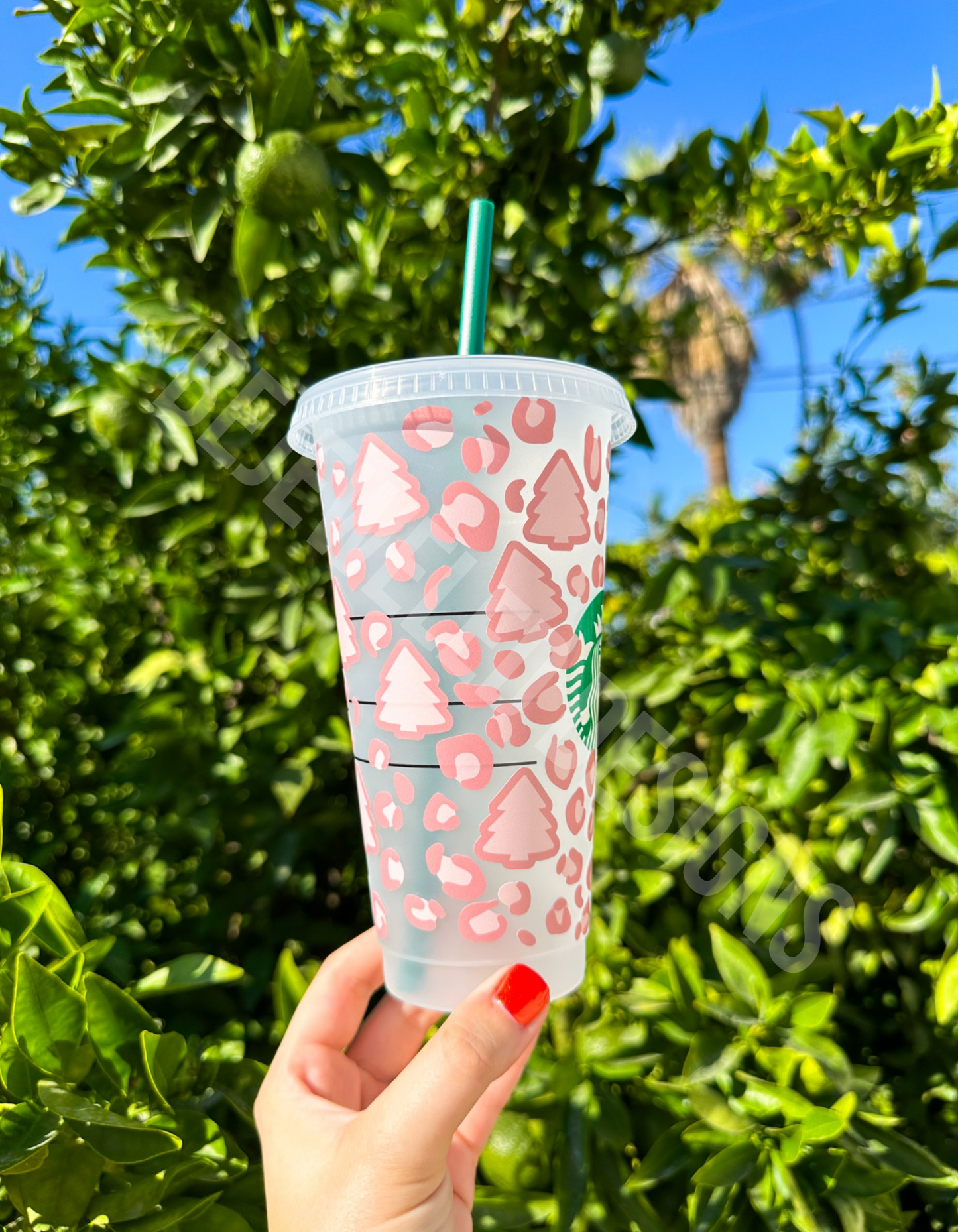 Pink Leopard Christmas Cold Cup