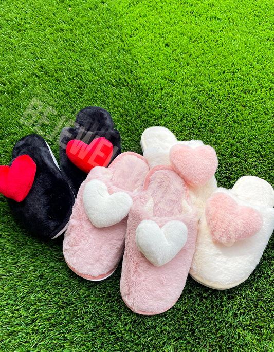 Heart Plush Slippers