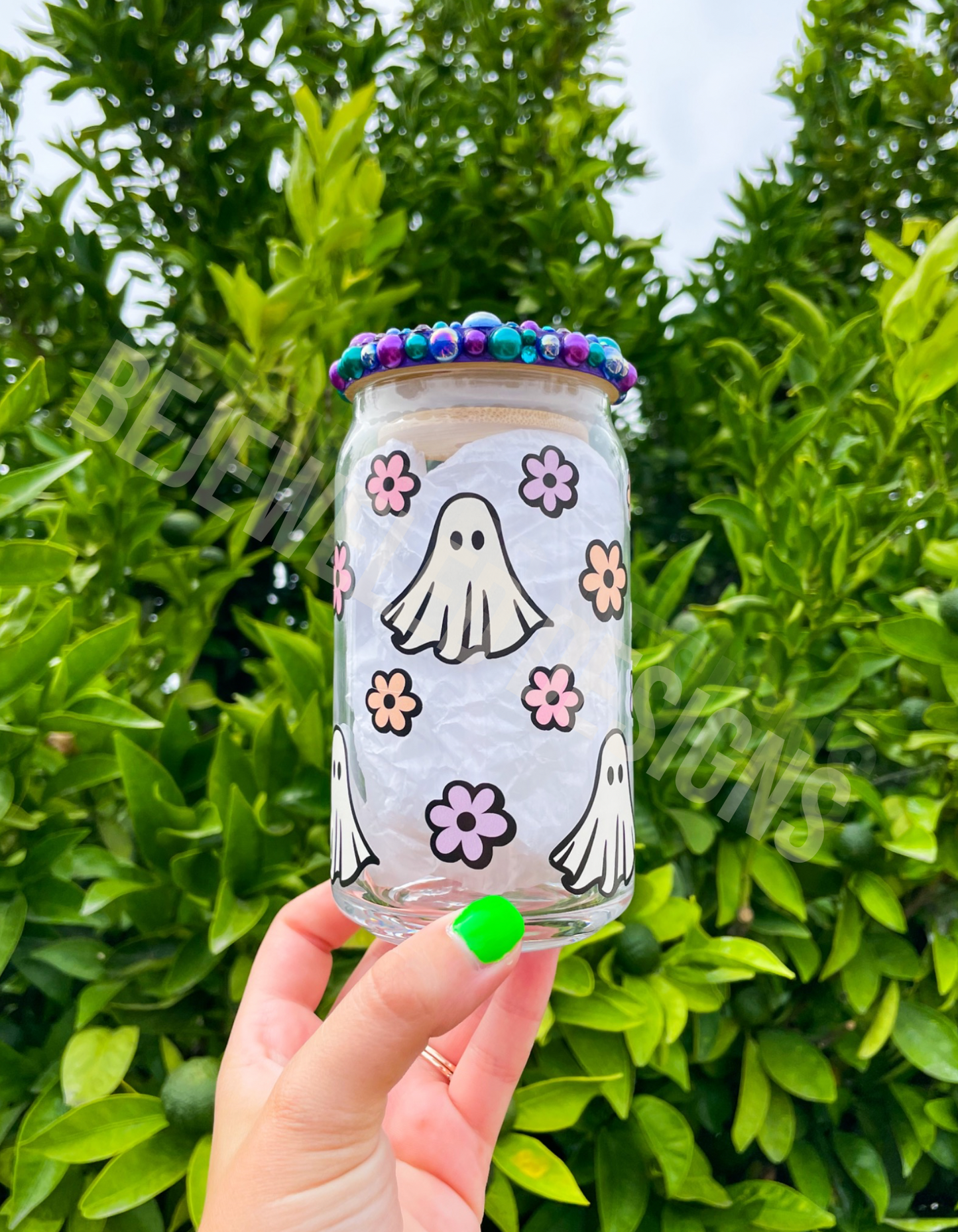 Floral Ghosts Beer Can