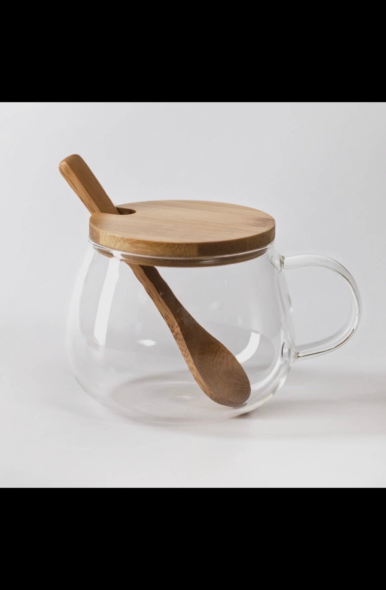 Glass Cup (w/spoon & lid)