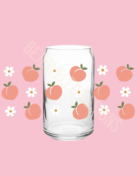 Peach Floral Beer Can