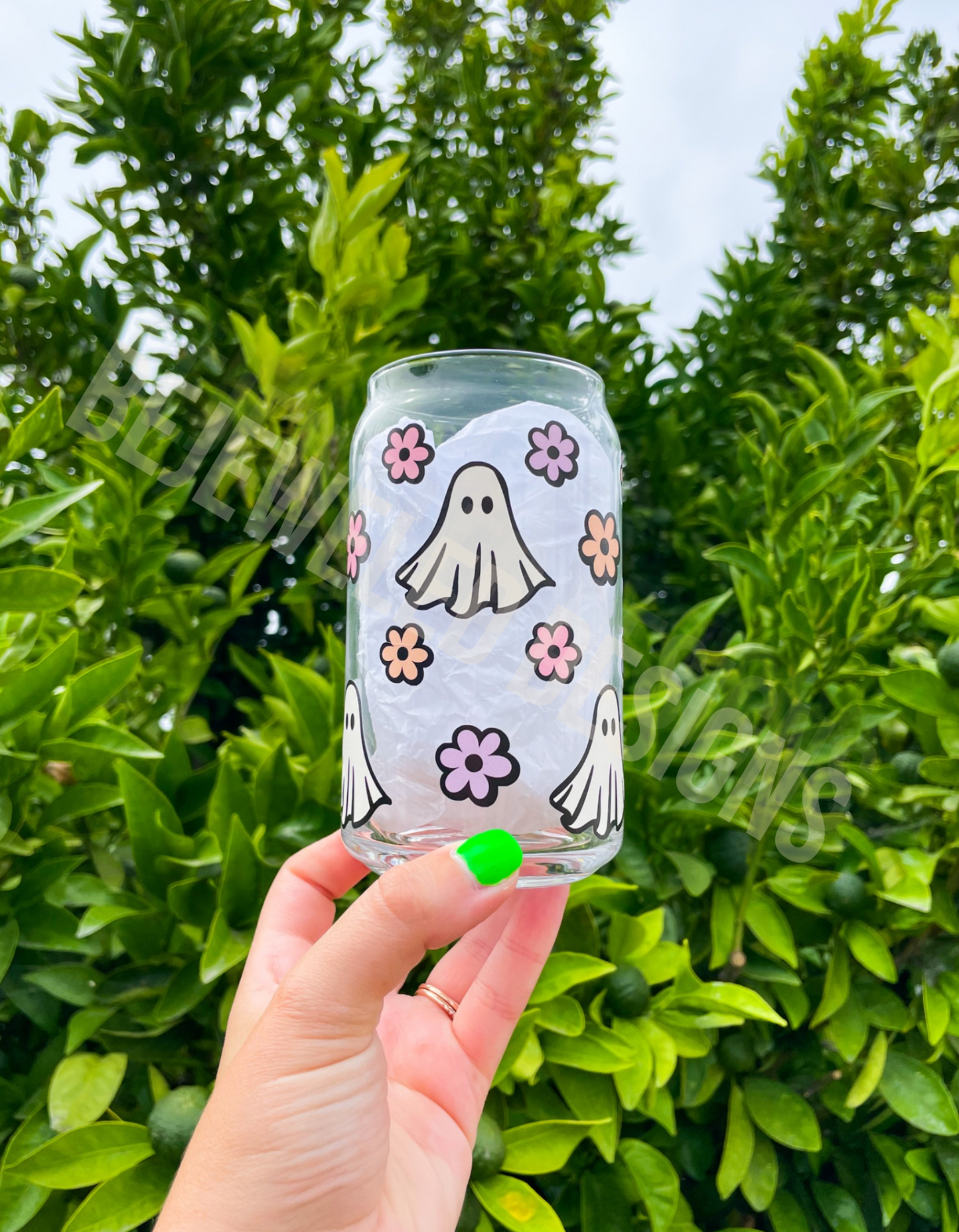 Floral Ghosts Beer Can