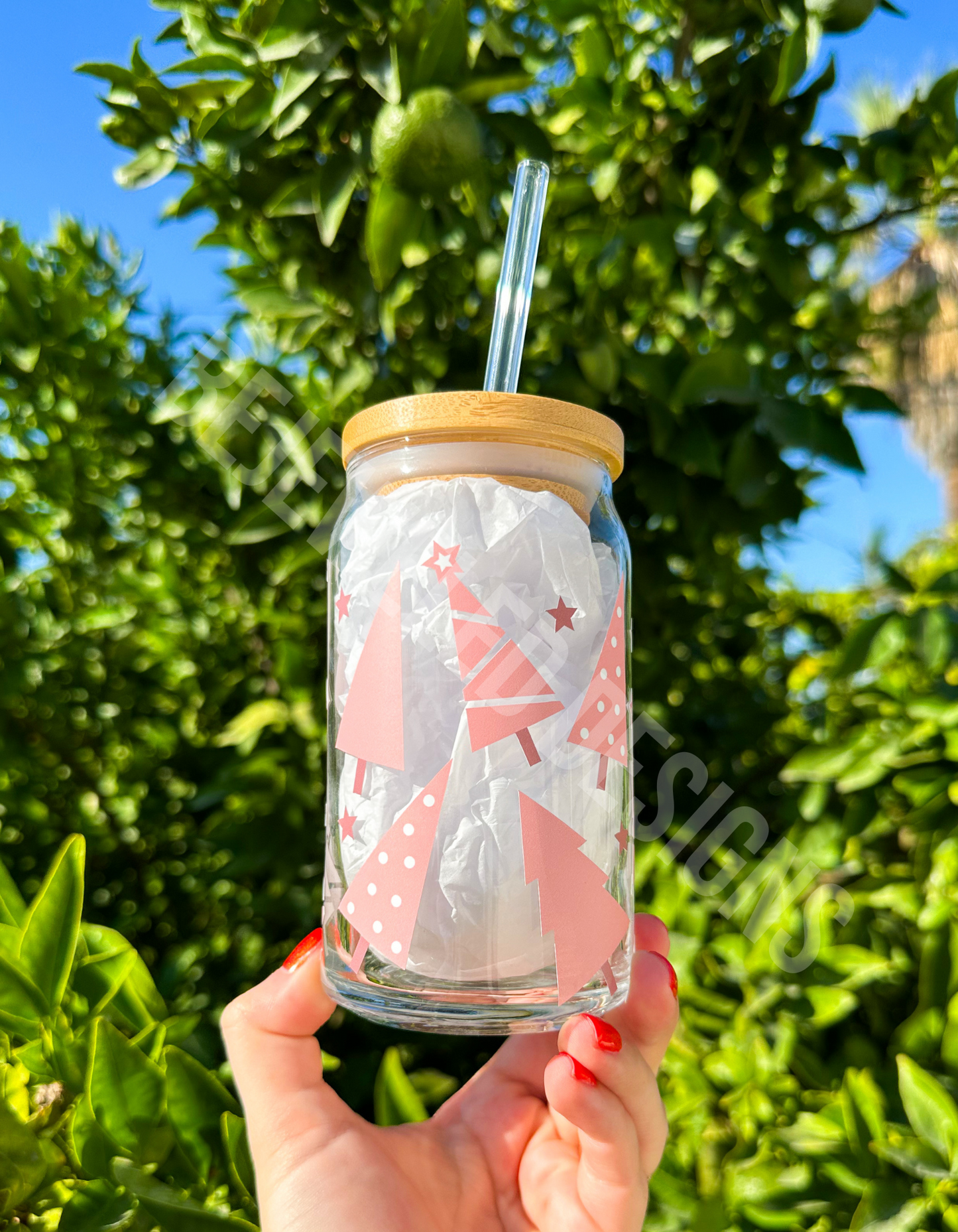 Pink Trees Beer Can