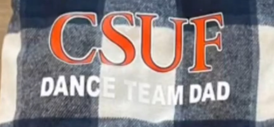 CSUF Dance Team Dad MENS Flannel (Blue/White)