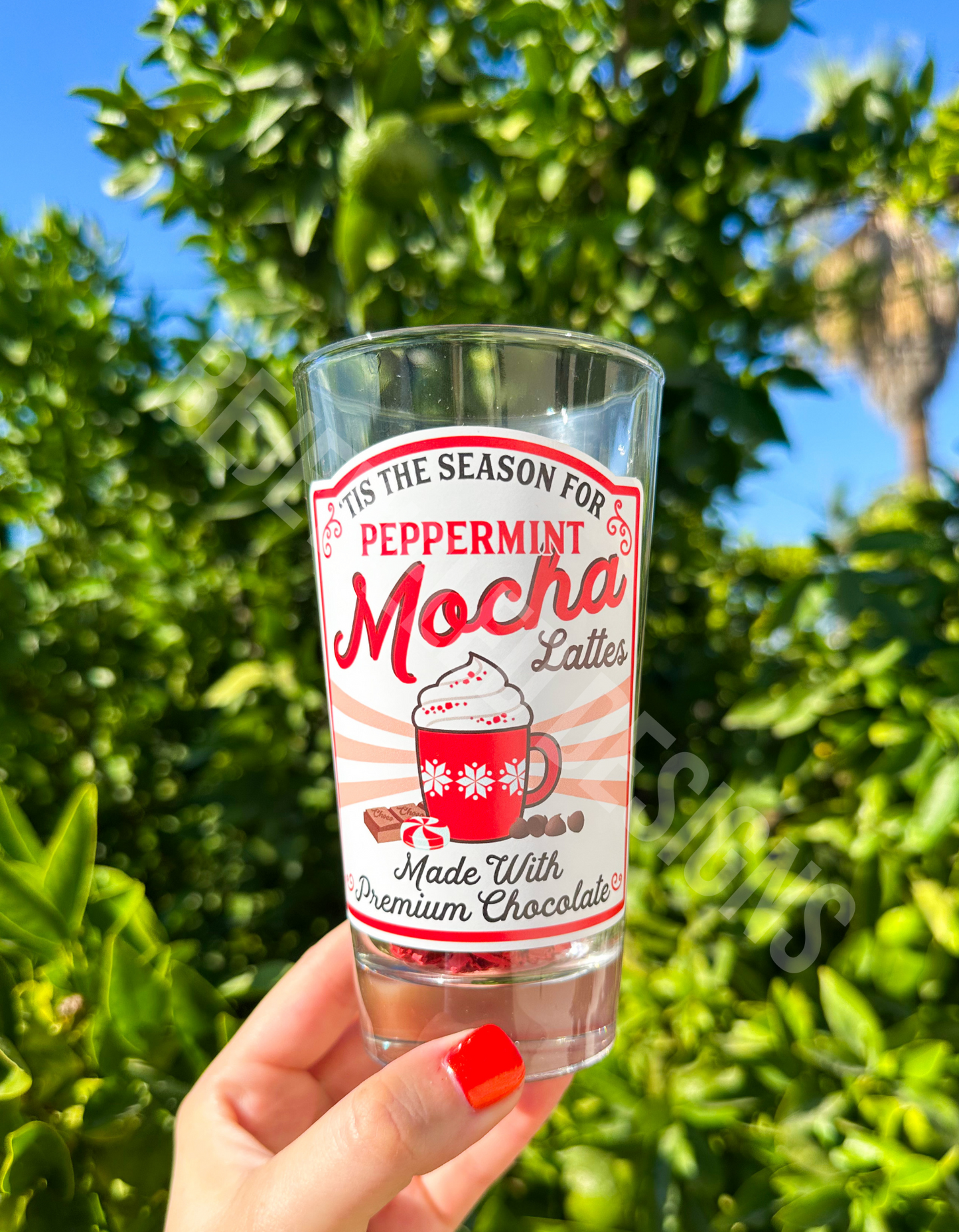 Peppermint Mocha Holiday Glass