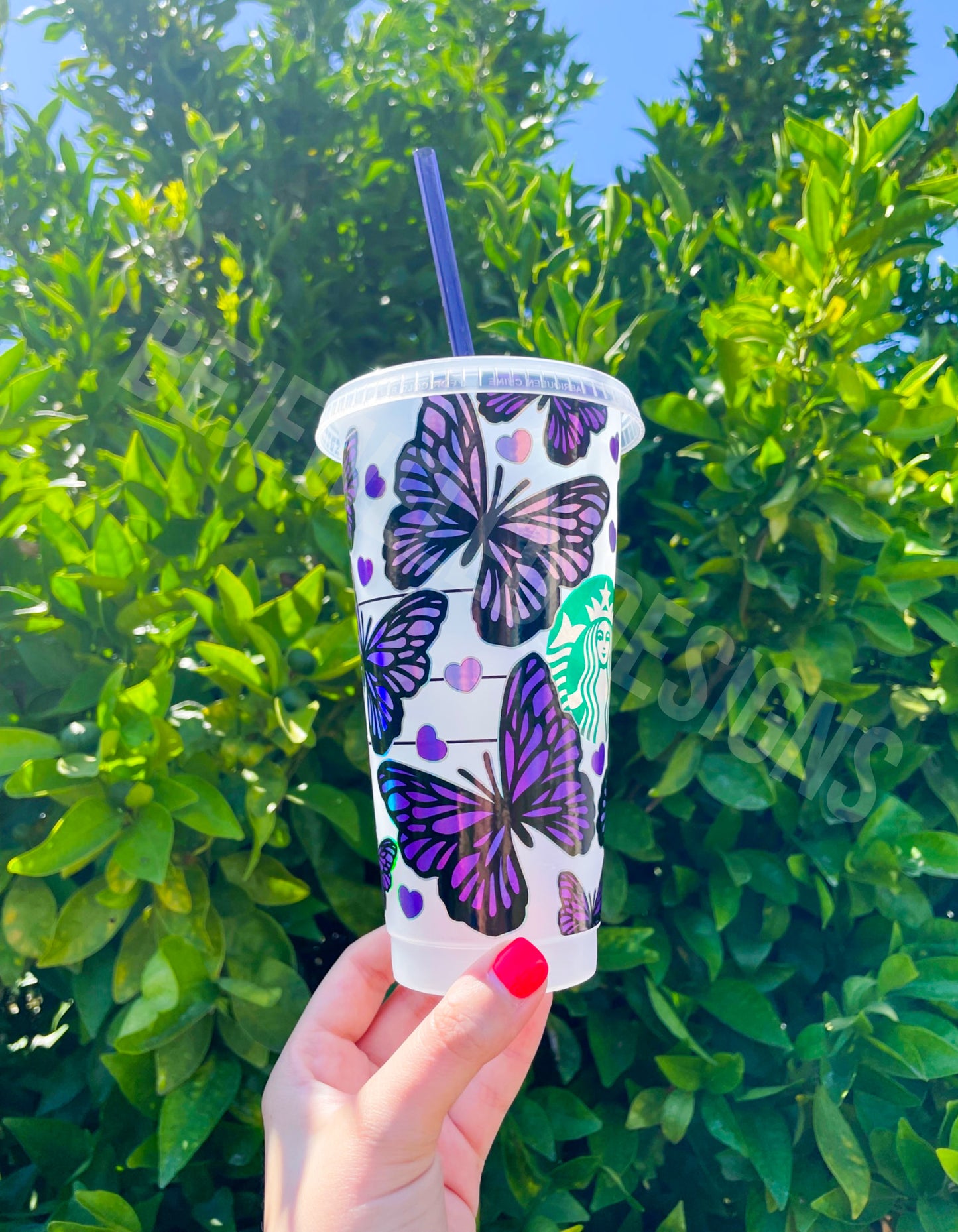 Holographic Butterflies Cold Cup