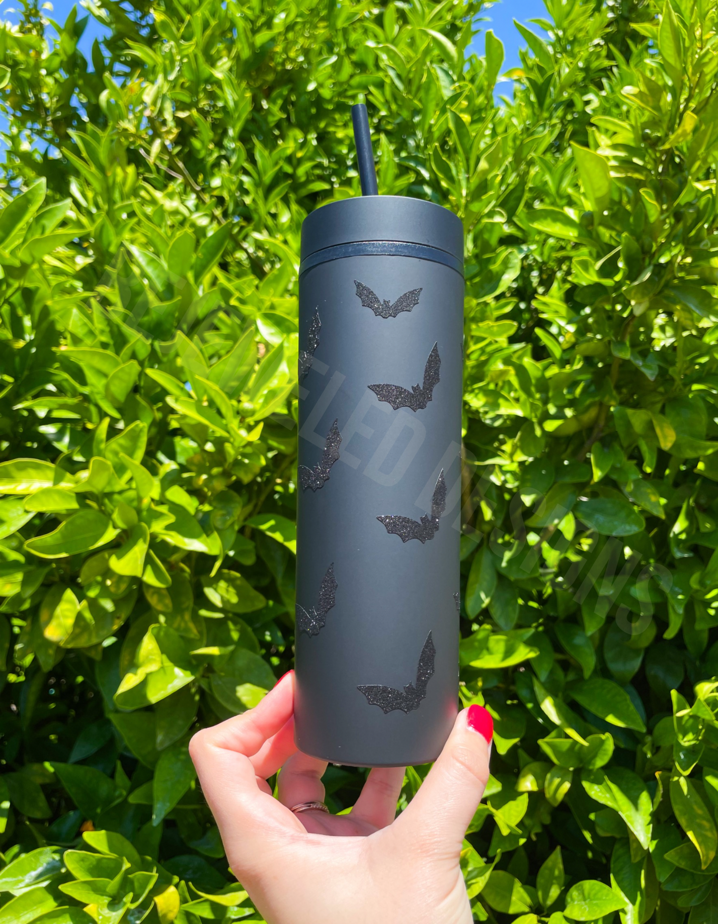 Halloween Bats Skinny Tumbler