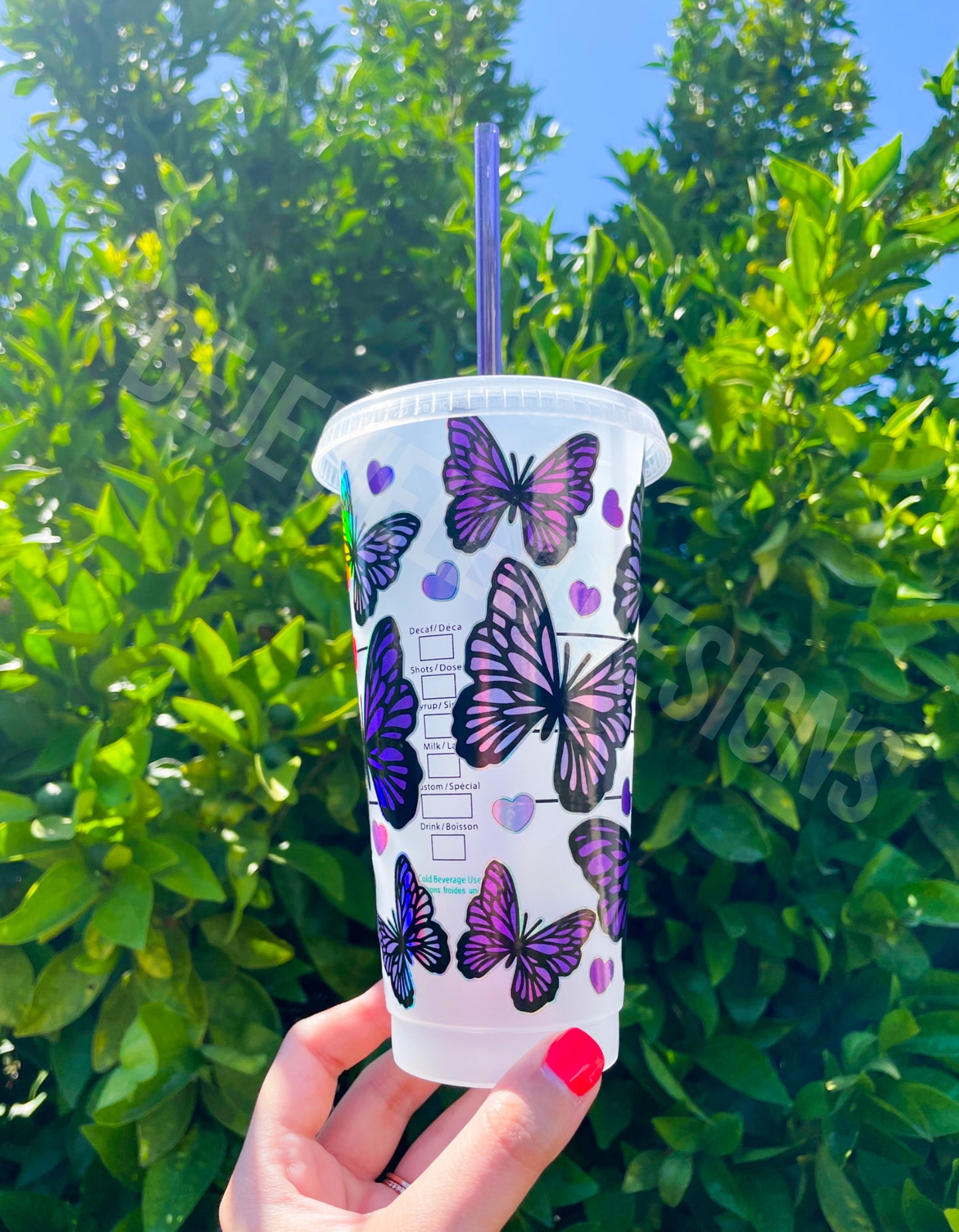 Holographic Butterflies Cold Cup