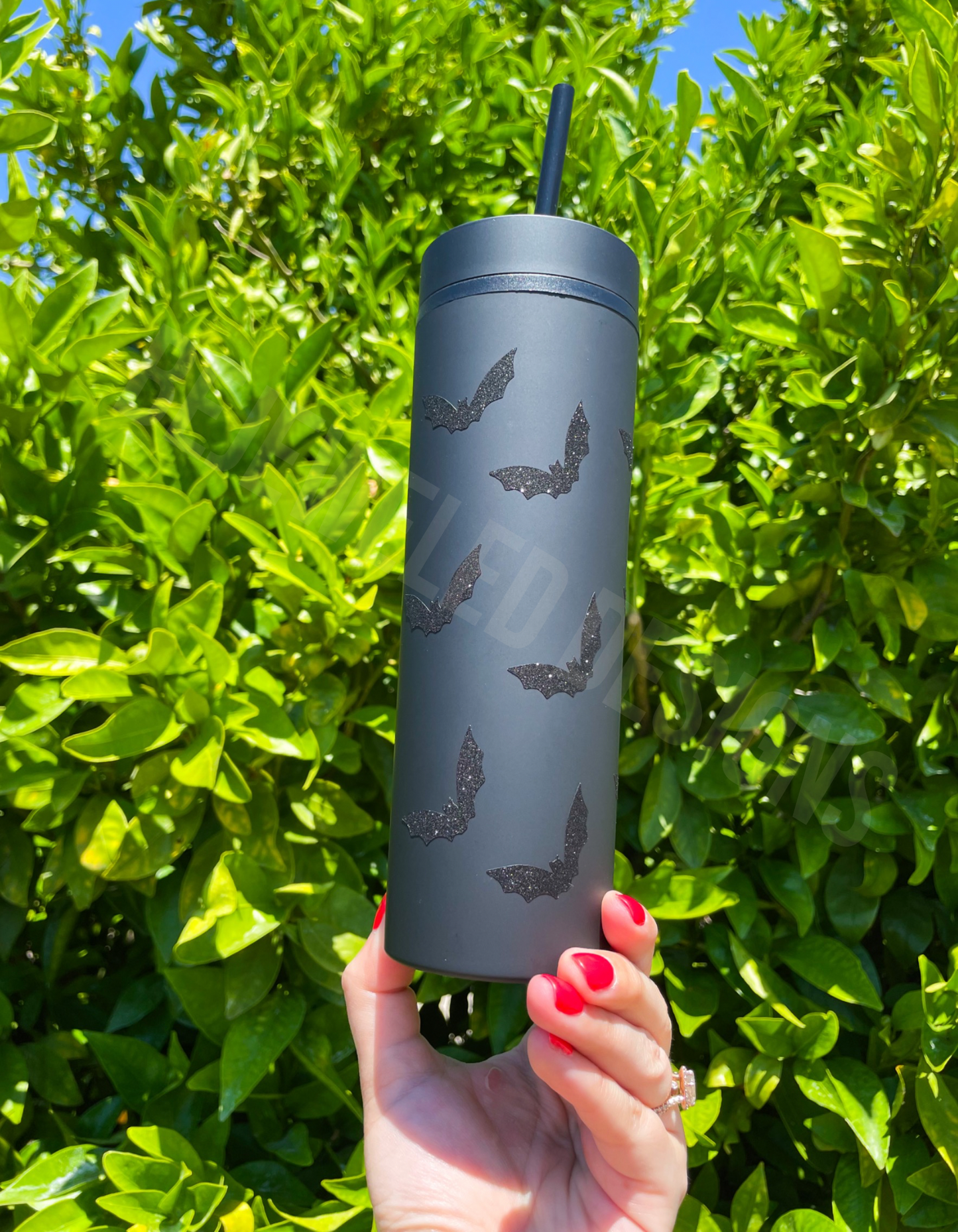 Halloween Bats Skinny Tumbler