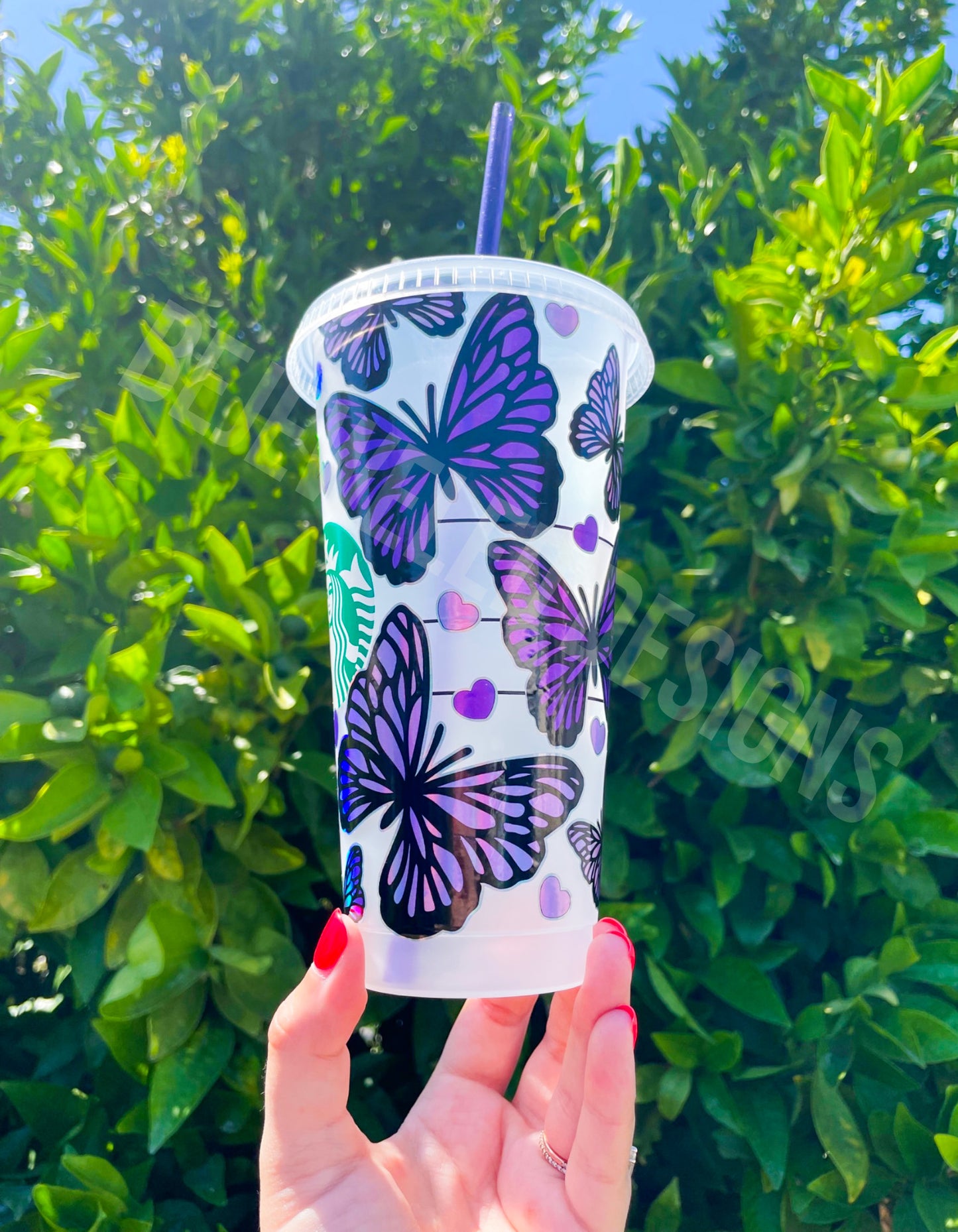 Holographic Butterflies Cold Cup