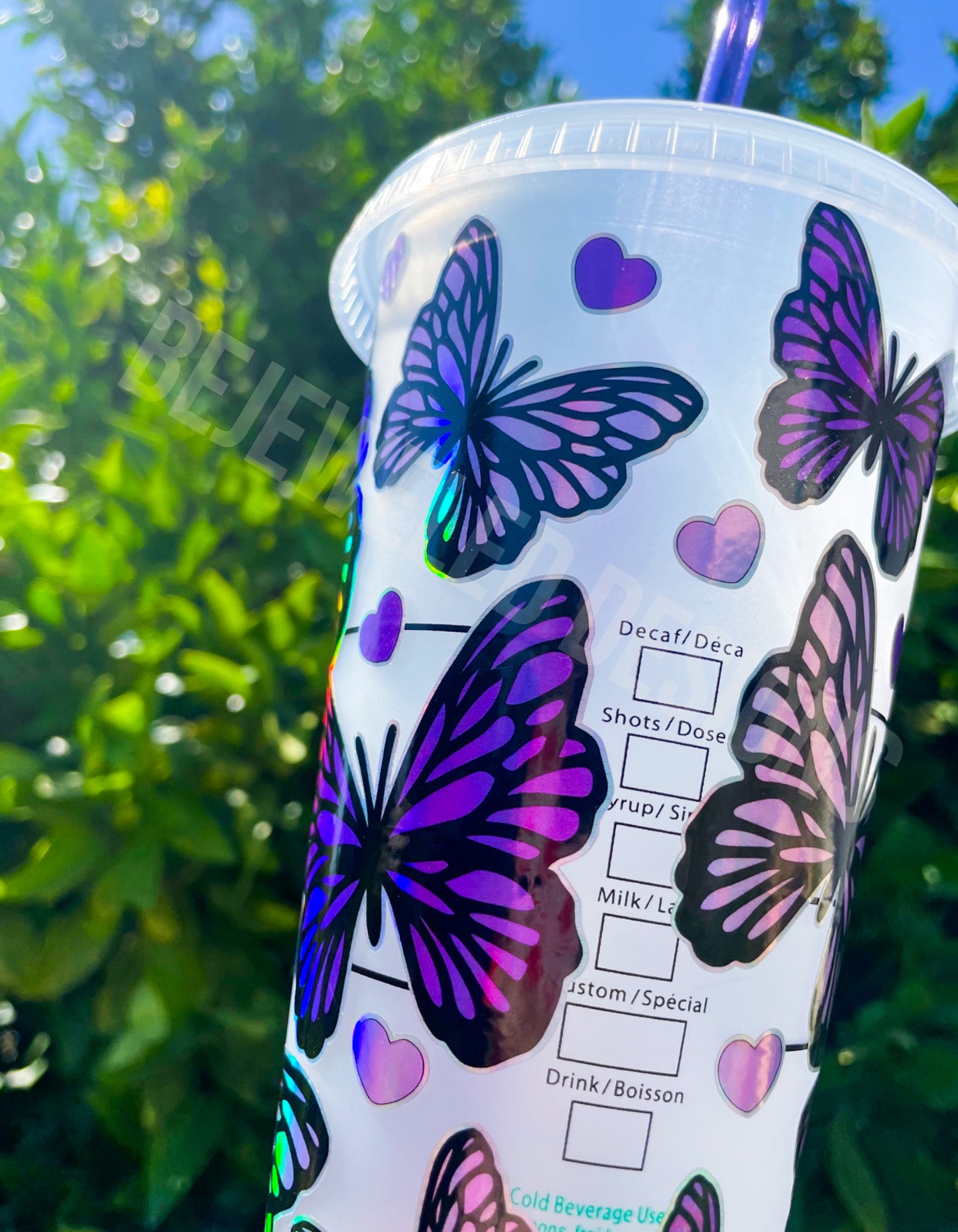 Holographic Butterflies Cold Cup