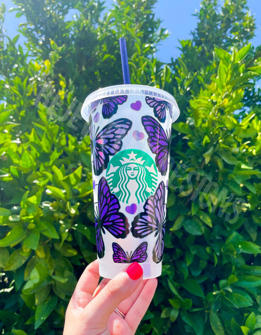 Holographic Butterflies Cold Cup