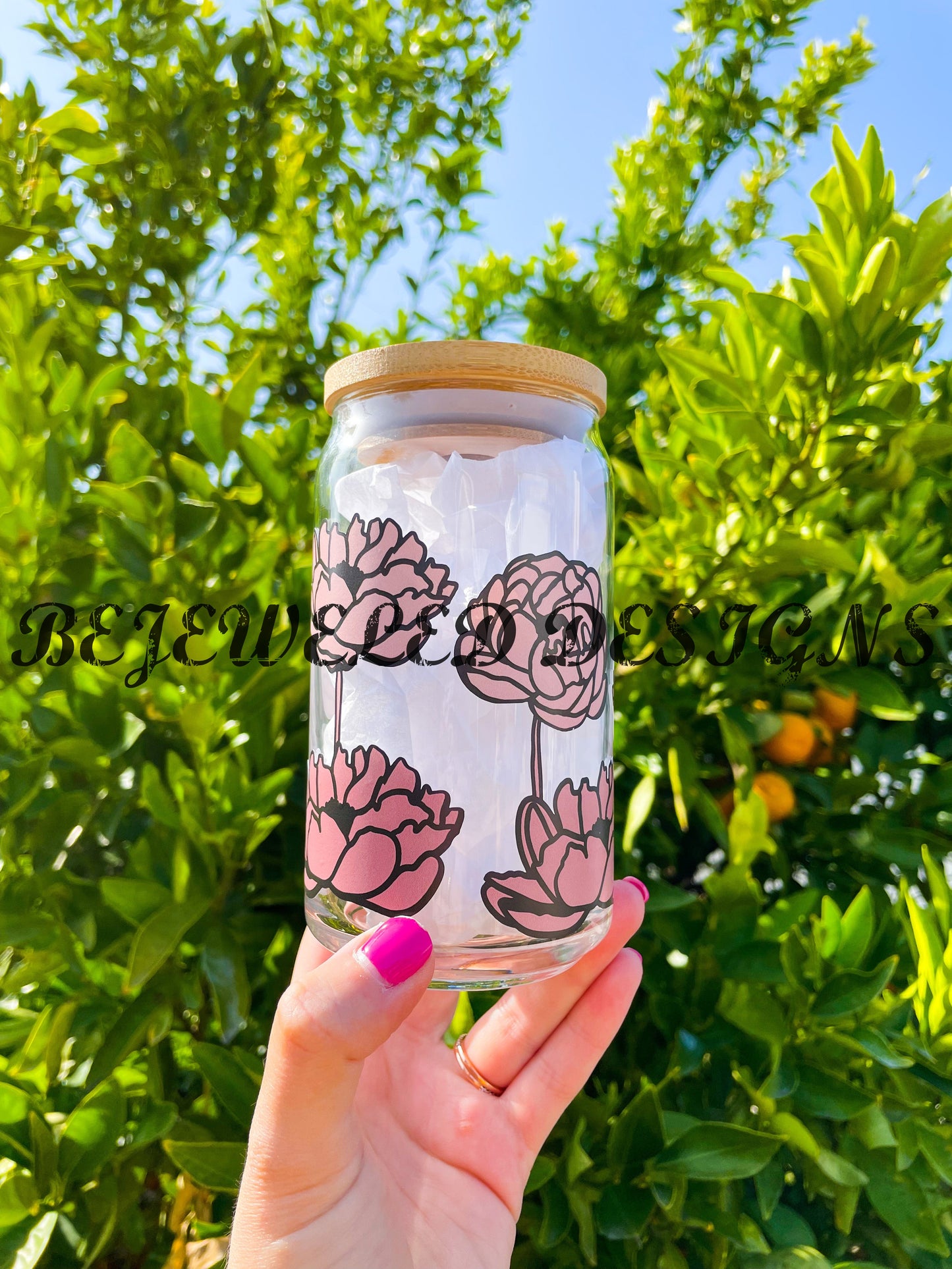 Peonies Beer Can