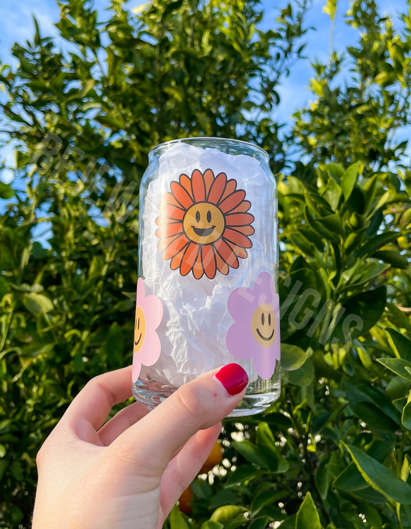 Happy Floral Beer Can