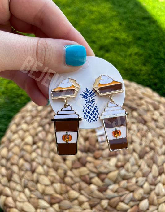 Pumpkin Spice Enamel Earrings