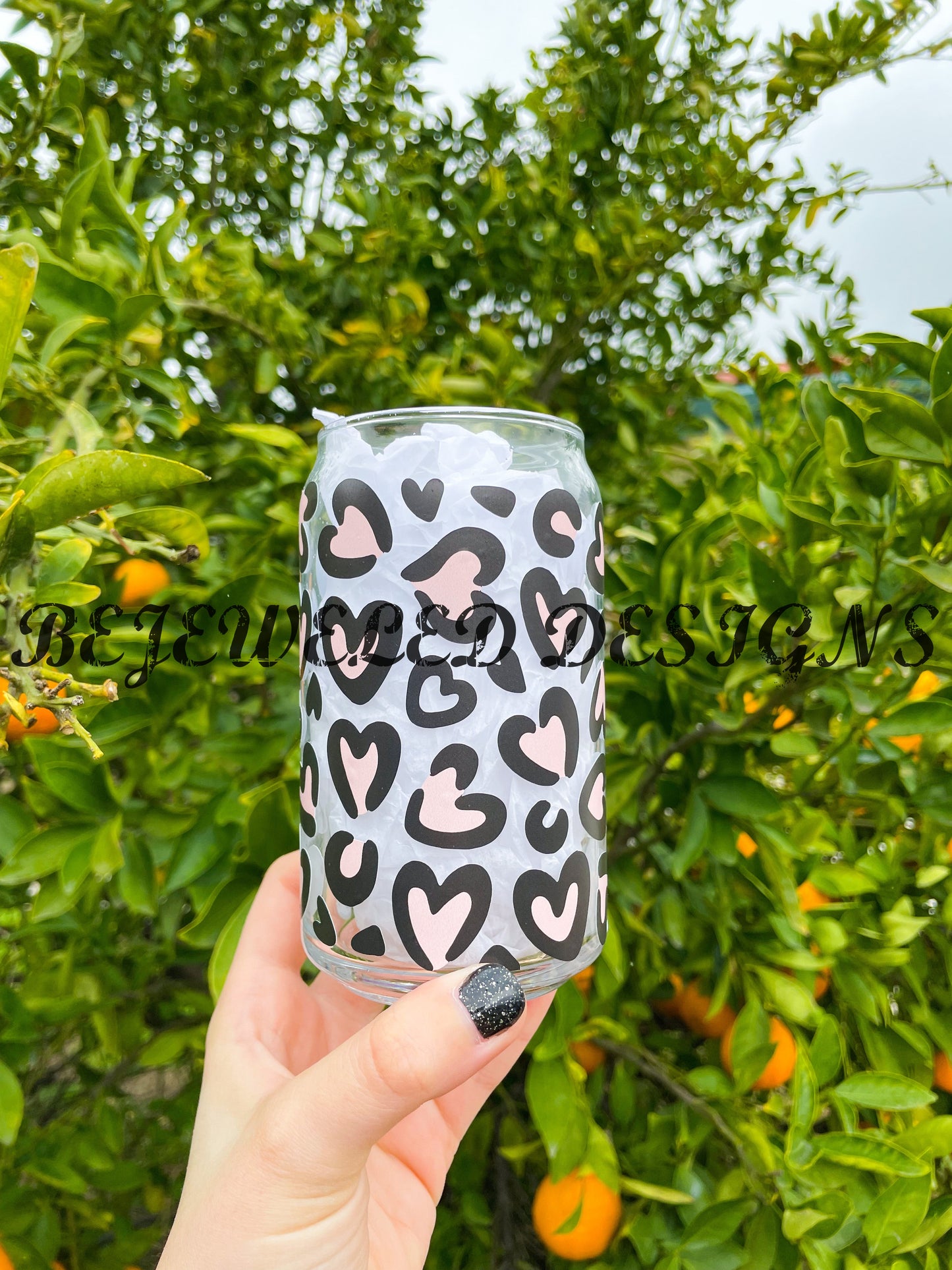 Heart Leopard Beer Can