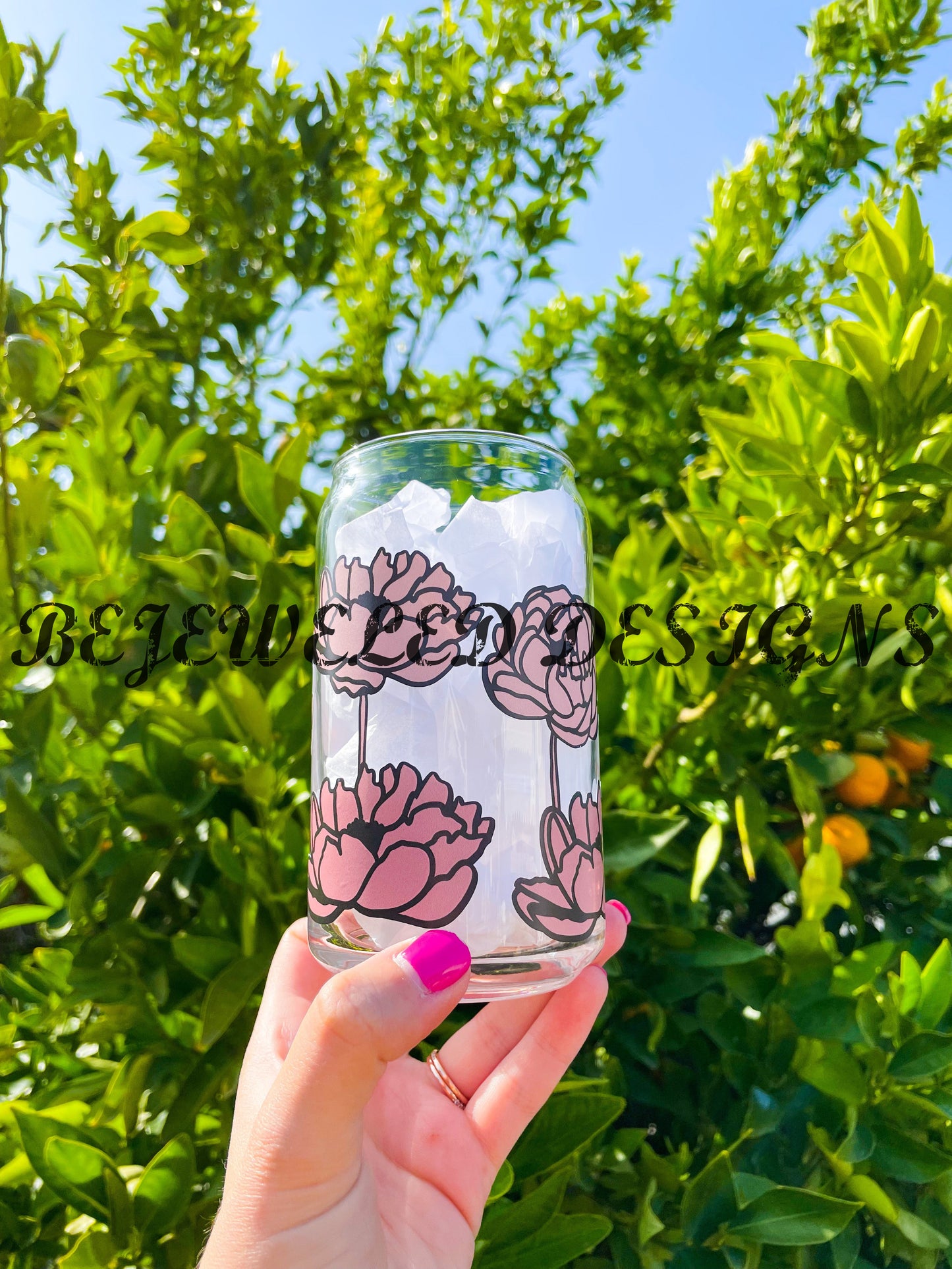 Peonies Beer Can