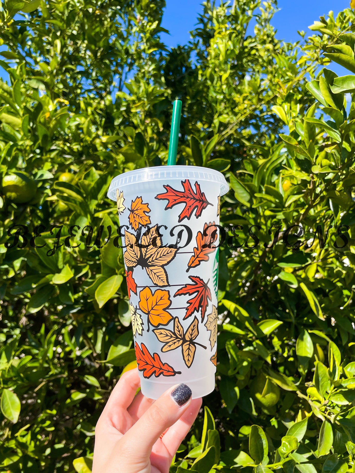 Leaves Starbucks Cup