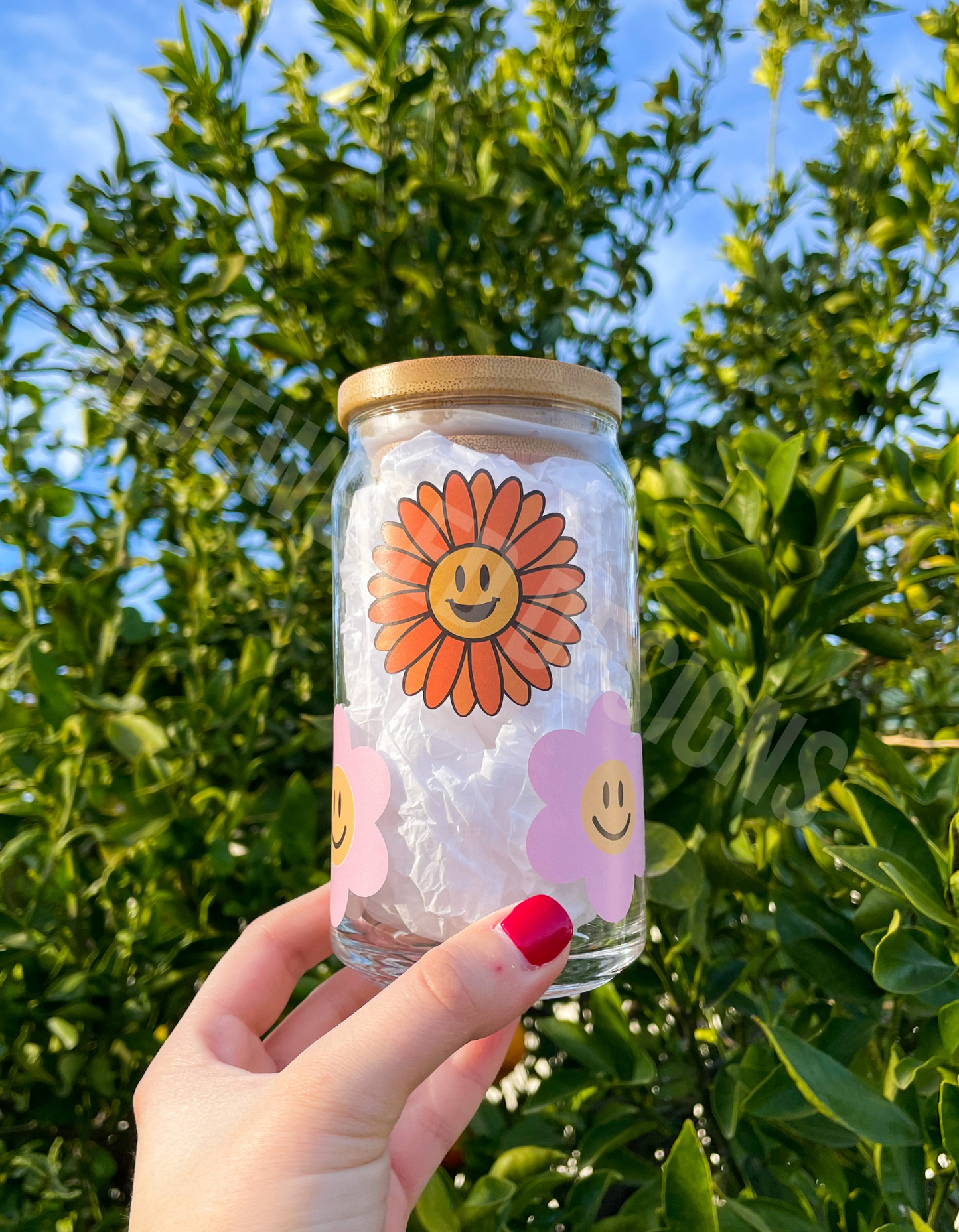 Happy Floral Beer Can