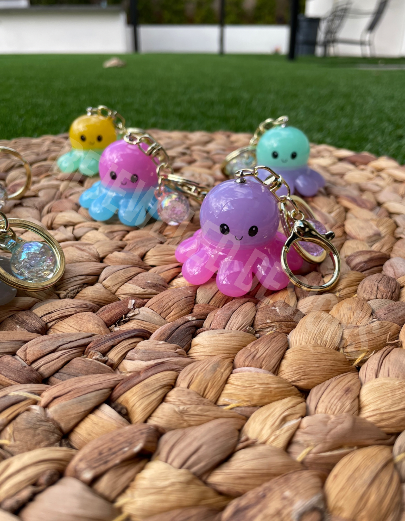 Glow in the Dark Octopus Best Friends Keychains - 5 Pack