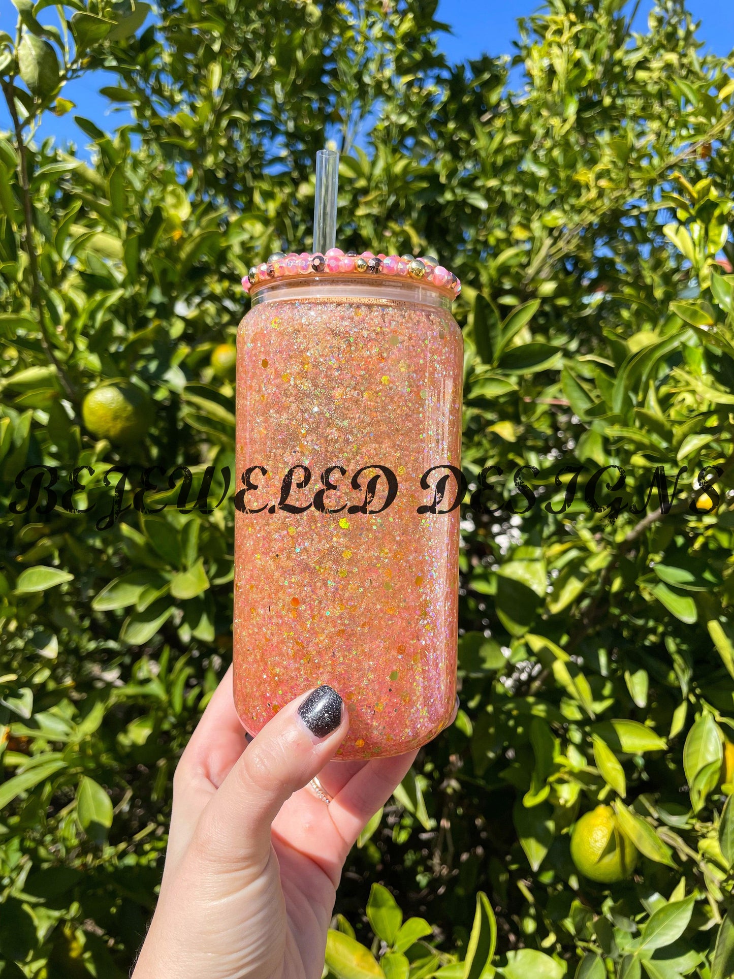 Pink Snowglobe Beer Can