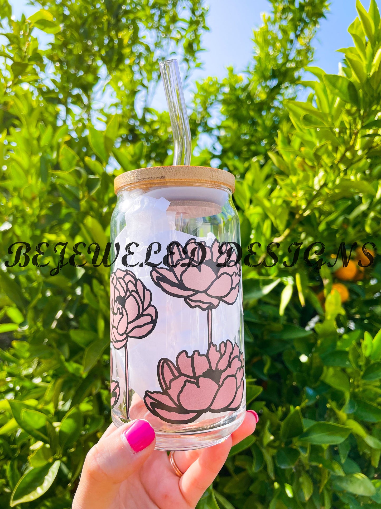 Peonies Beer Can