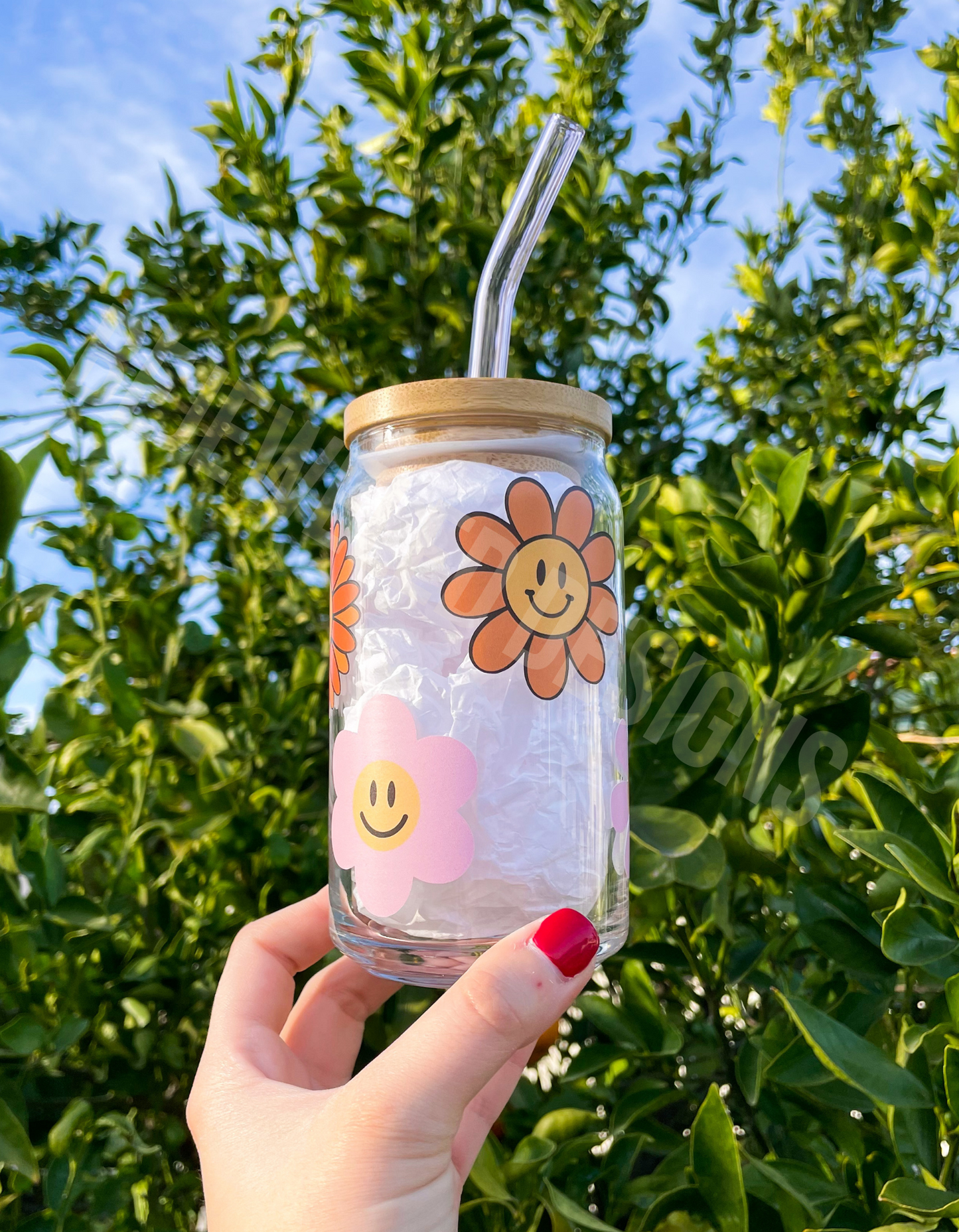 Happy Floral Beer Can